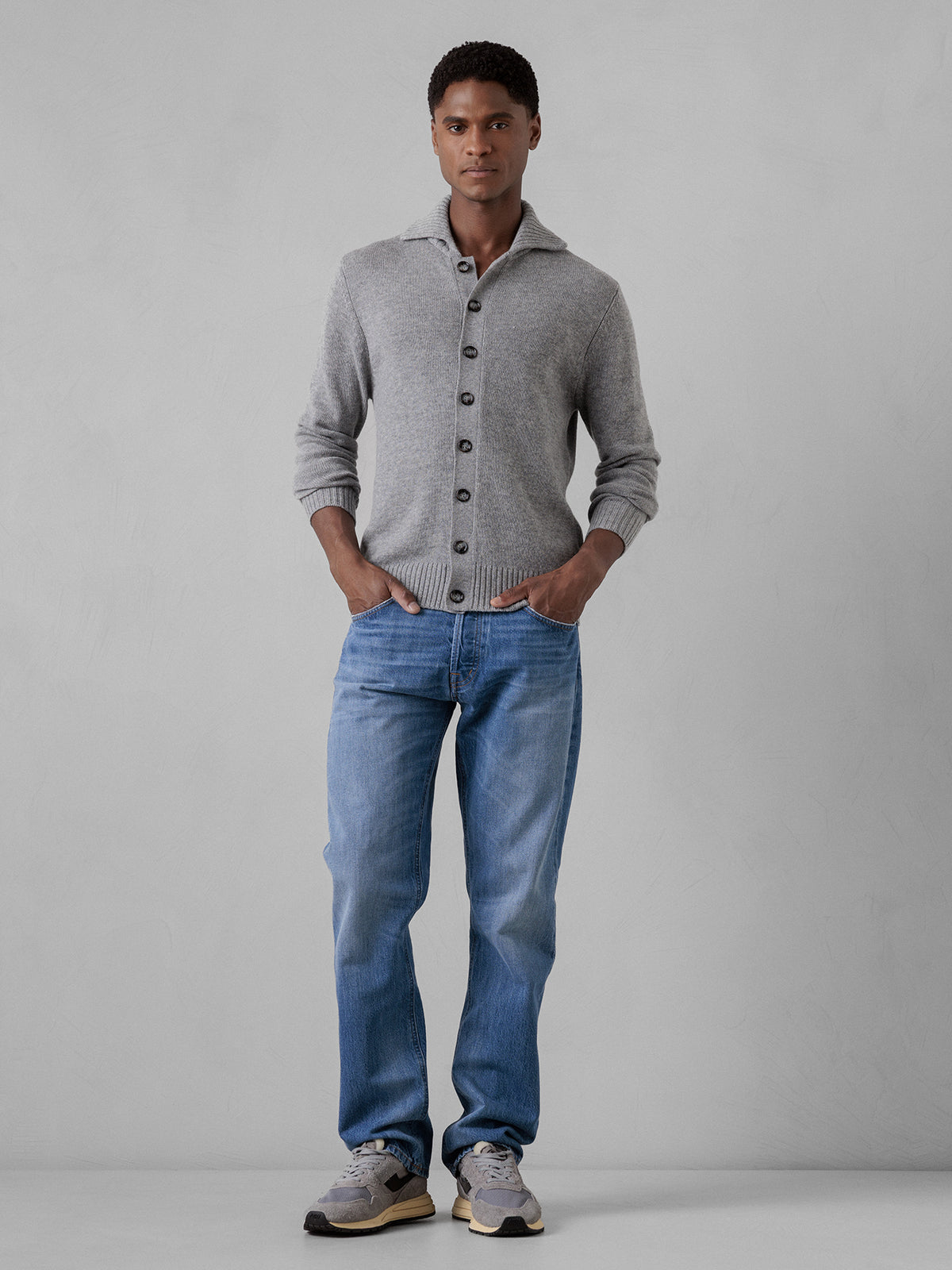 ALLUDE Strickjacke aus Schurwolle Herren (83 GRAU MEL)