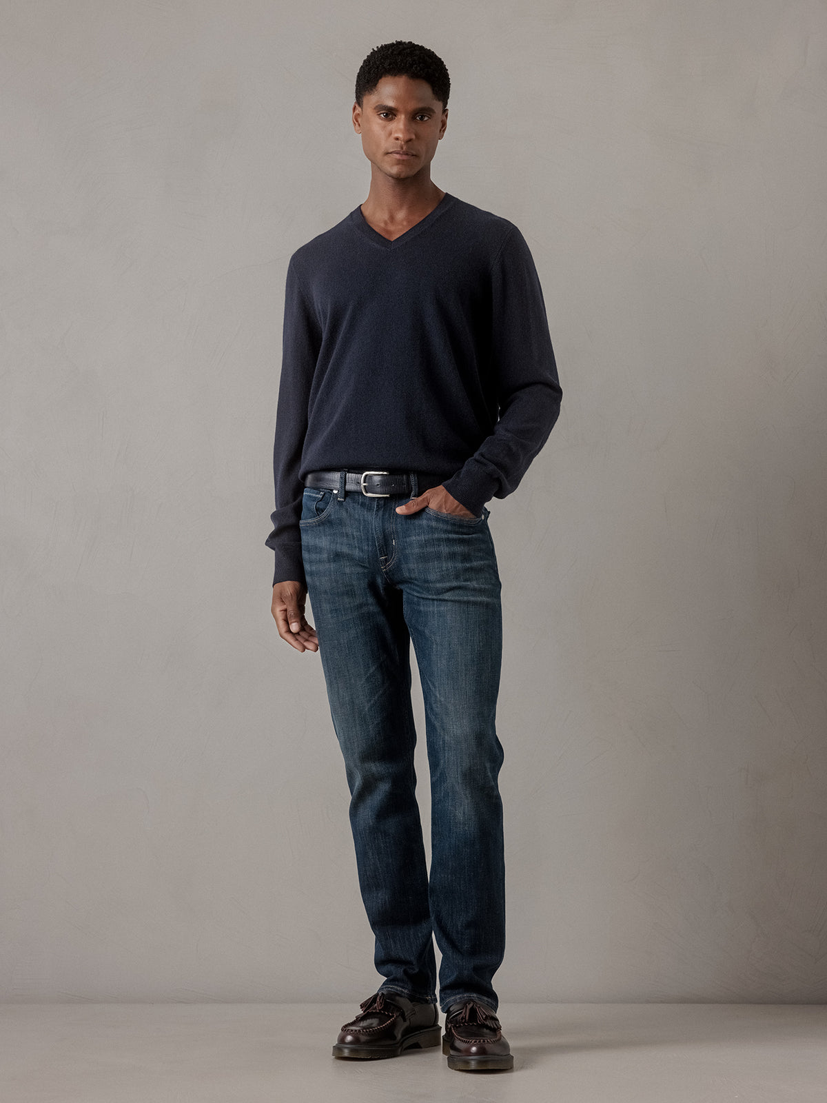 ALLUDE Feinstrickpullover aus Schurwolle Herren (14 NAVY)