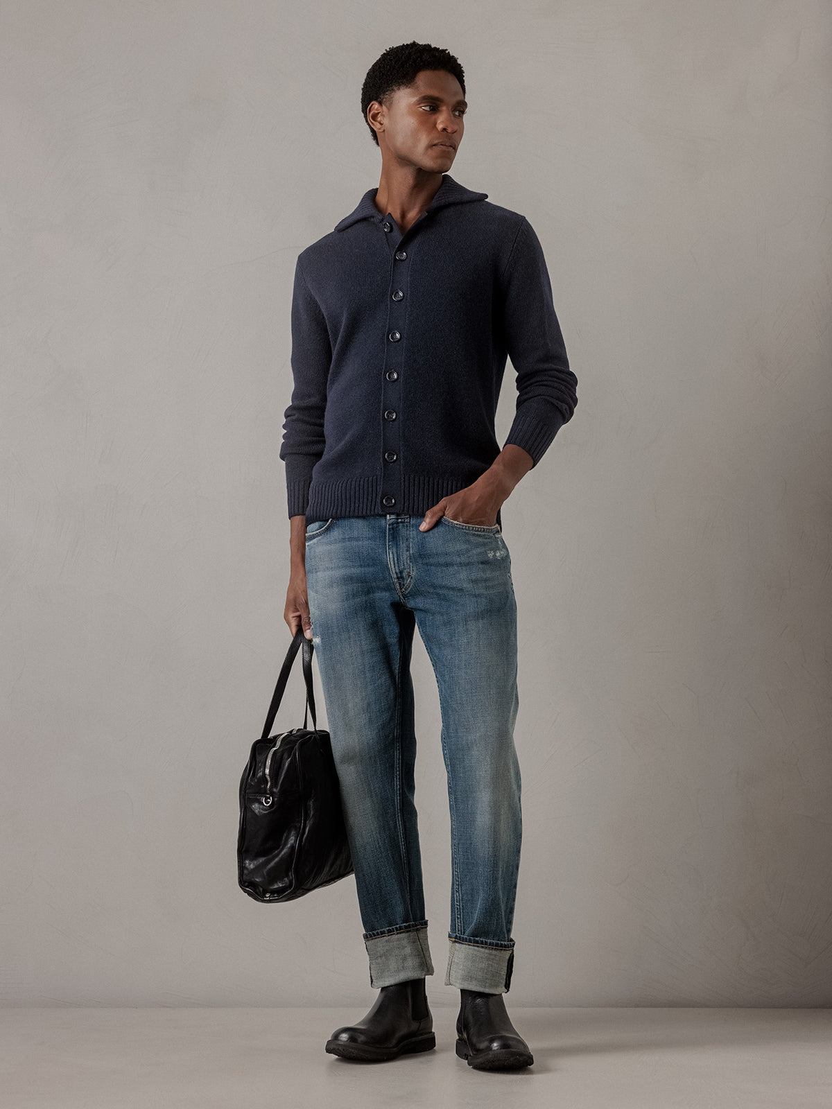ALLUDE Strickjacke aus Schurwolle Herren (14 NAVY)