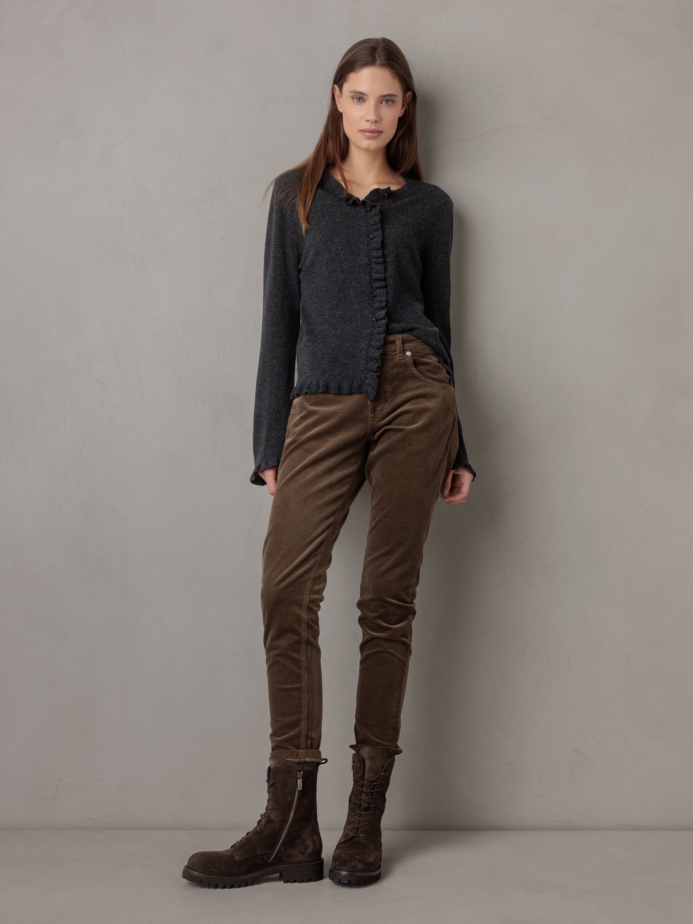ALLUDE Strickjacke aus Schurwolle Damen (84 ANTHRAZIT)