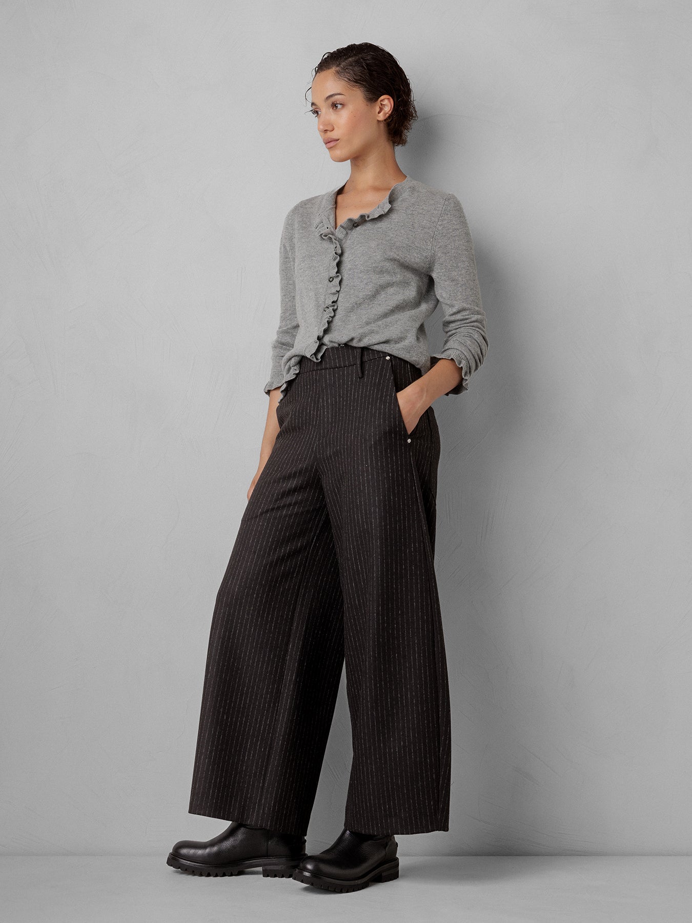 ALLUDE Strickjacke aus Schurwolle Damen (83 GRAU MEL)