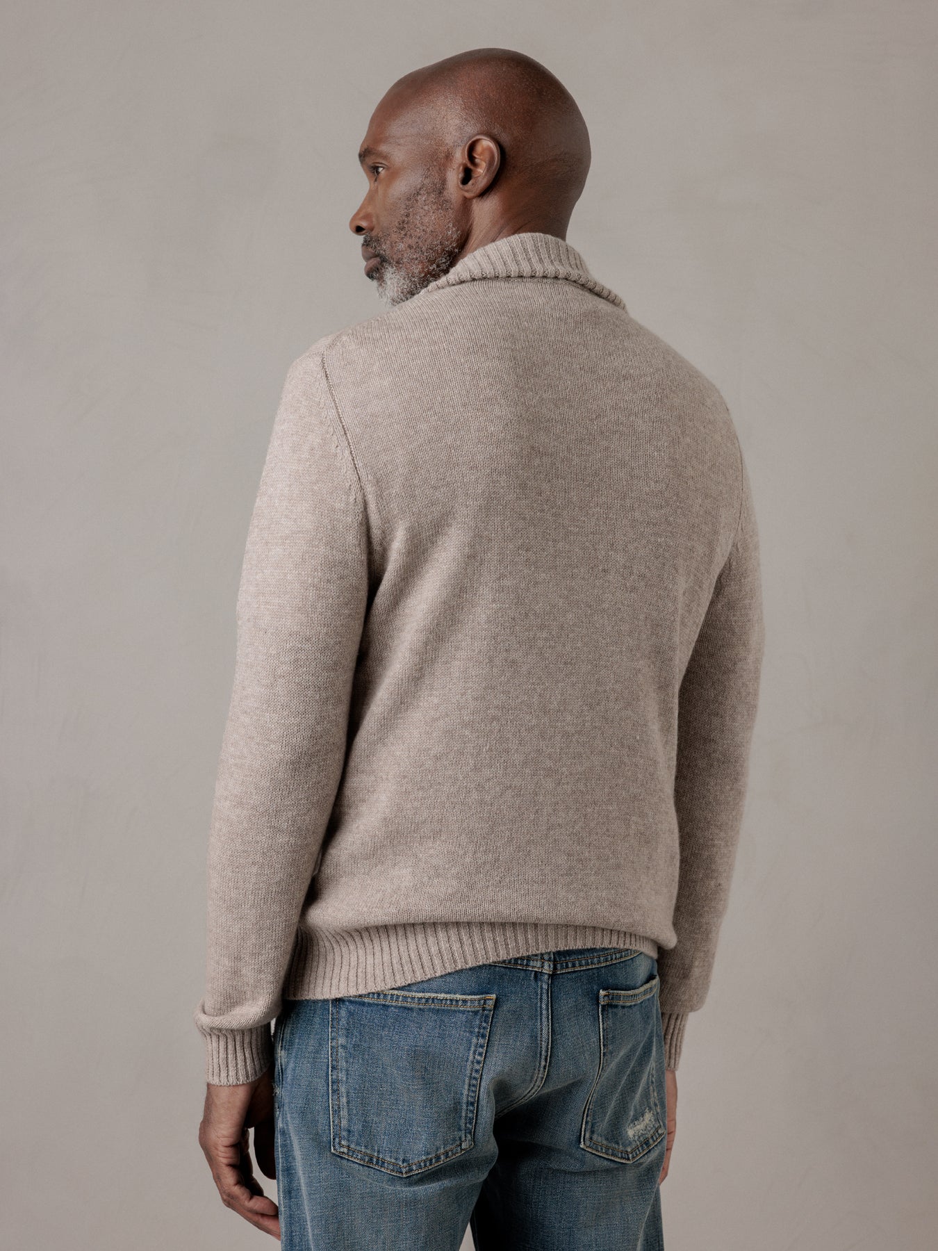 ALLUDE Strickjacke aus Schurwolle Herren (46 TAUPE MEL)
