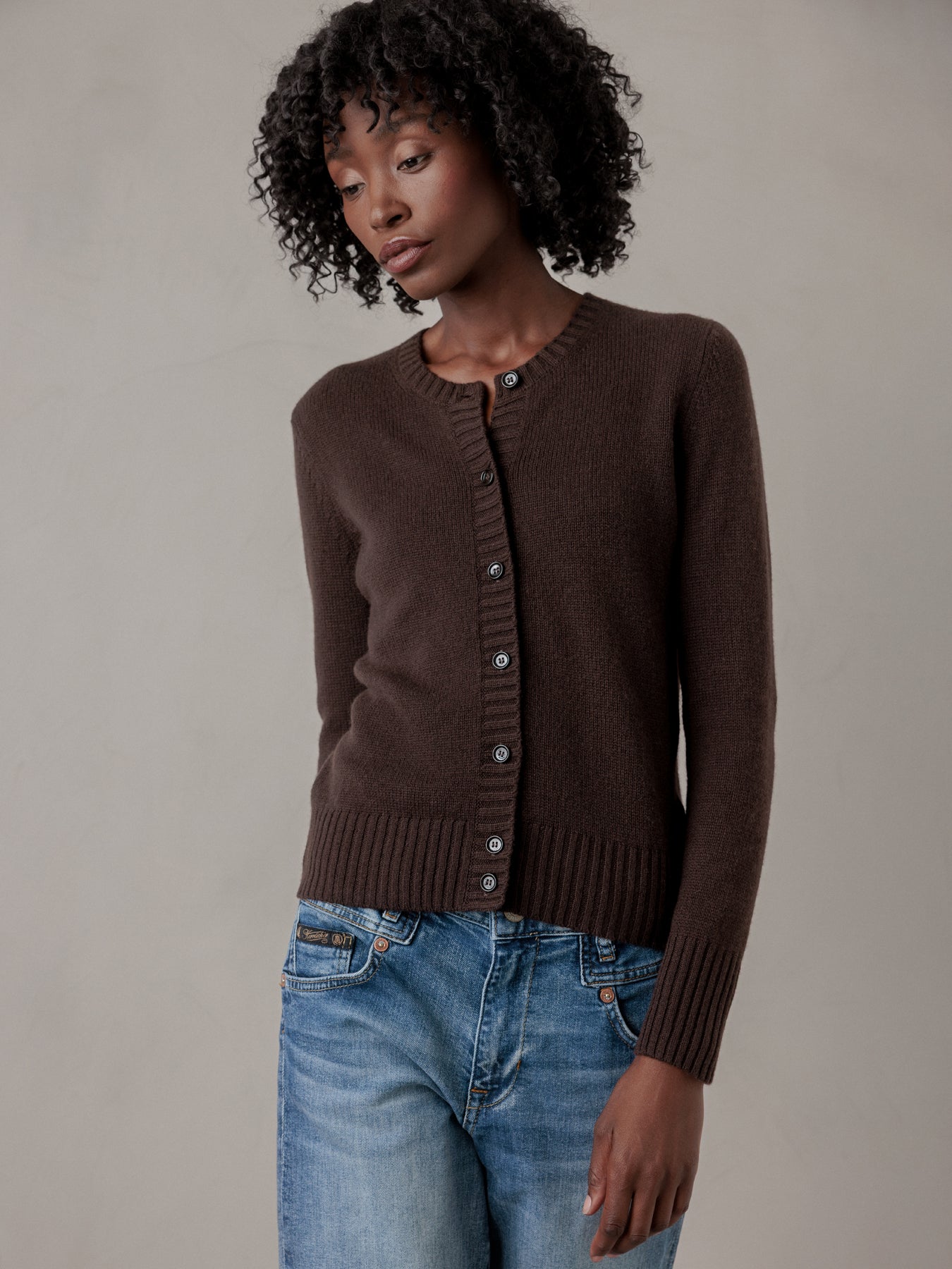 ALLUDE Strickjacke aus Cashmere Damen (49 DK BRAUN)