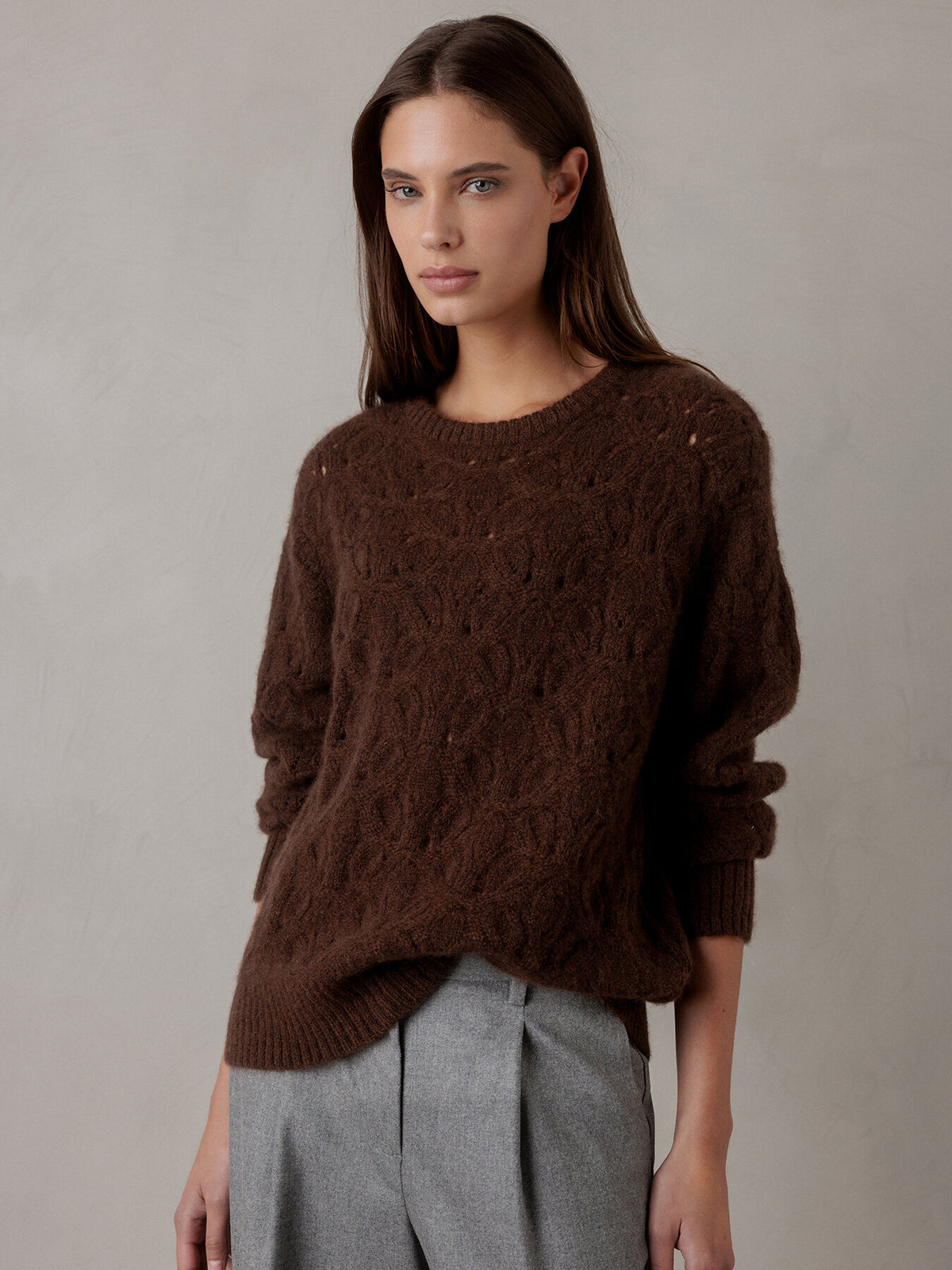ALLUDE Pullover aus Cashmere Damen (49 DK BRAUN)