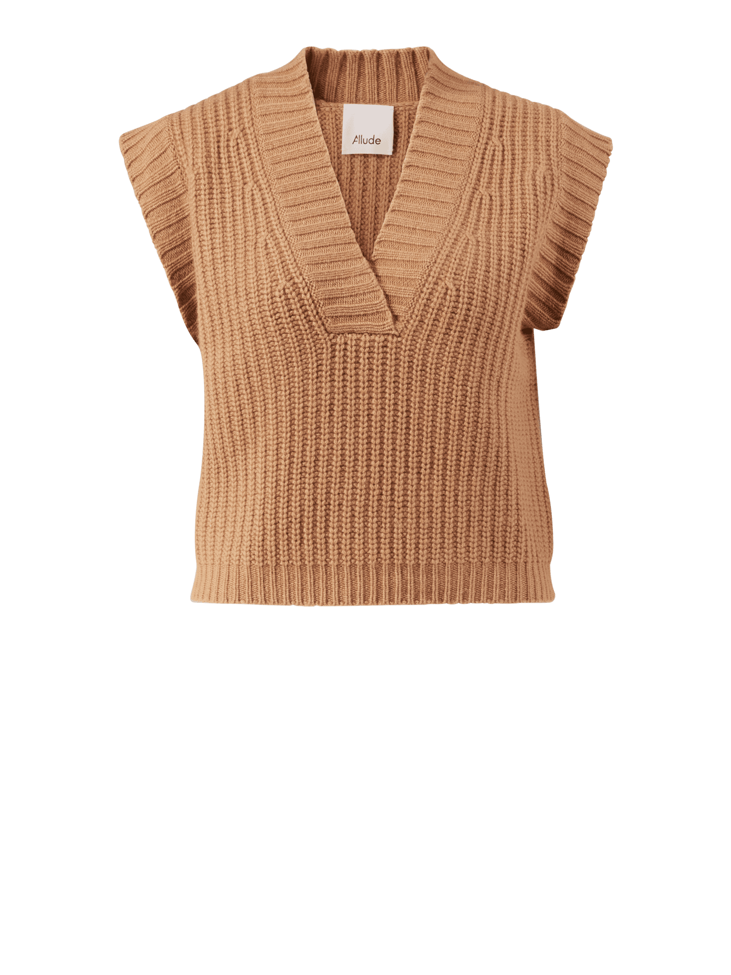 Woll-Cashmere-Pullunder Mittelbraun