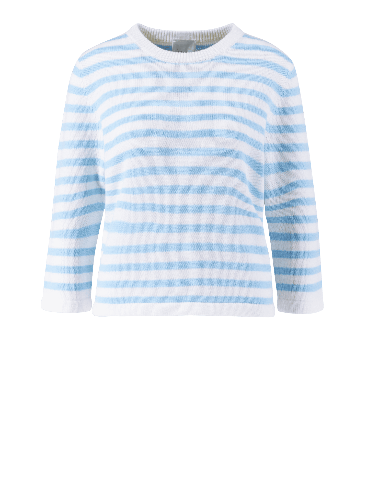Pullover mit 3/4 Ärmel Hellblau/Weiß