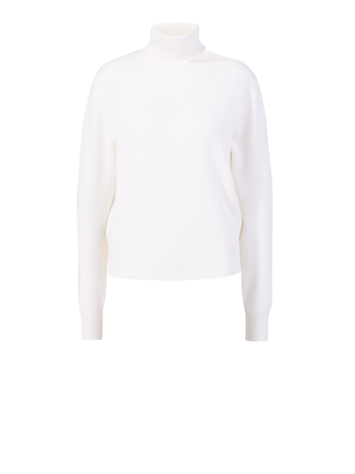 Rollkragen-Pullover mit Cut-Out Weiß