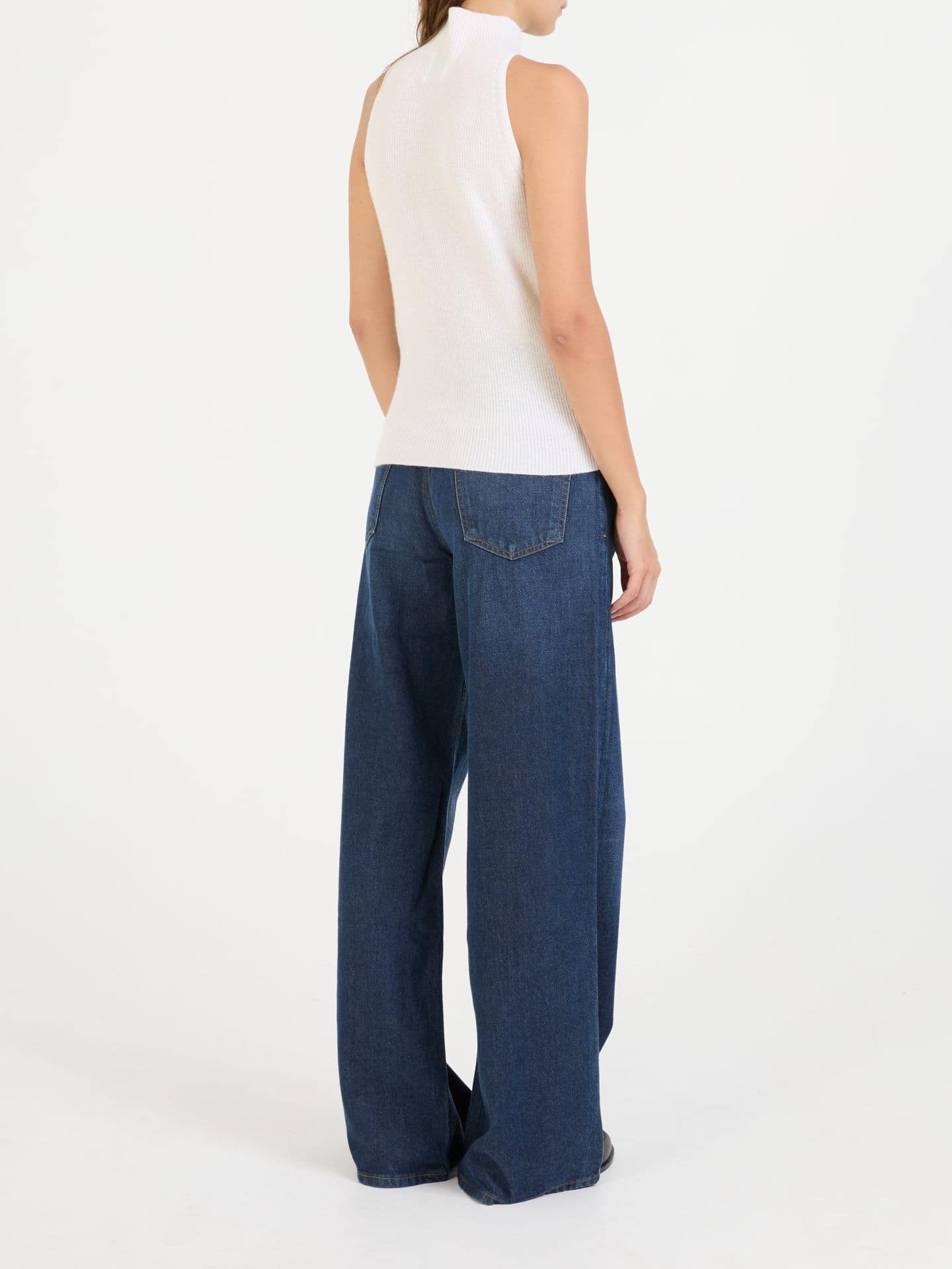 Woll-Cashmere-Pullunder Marineblau