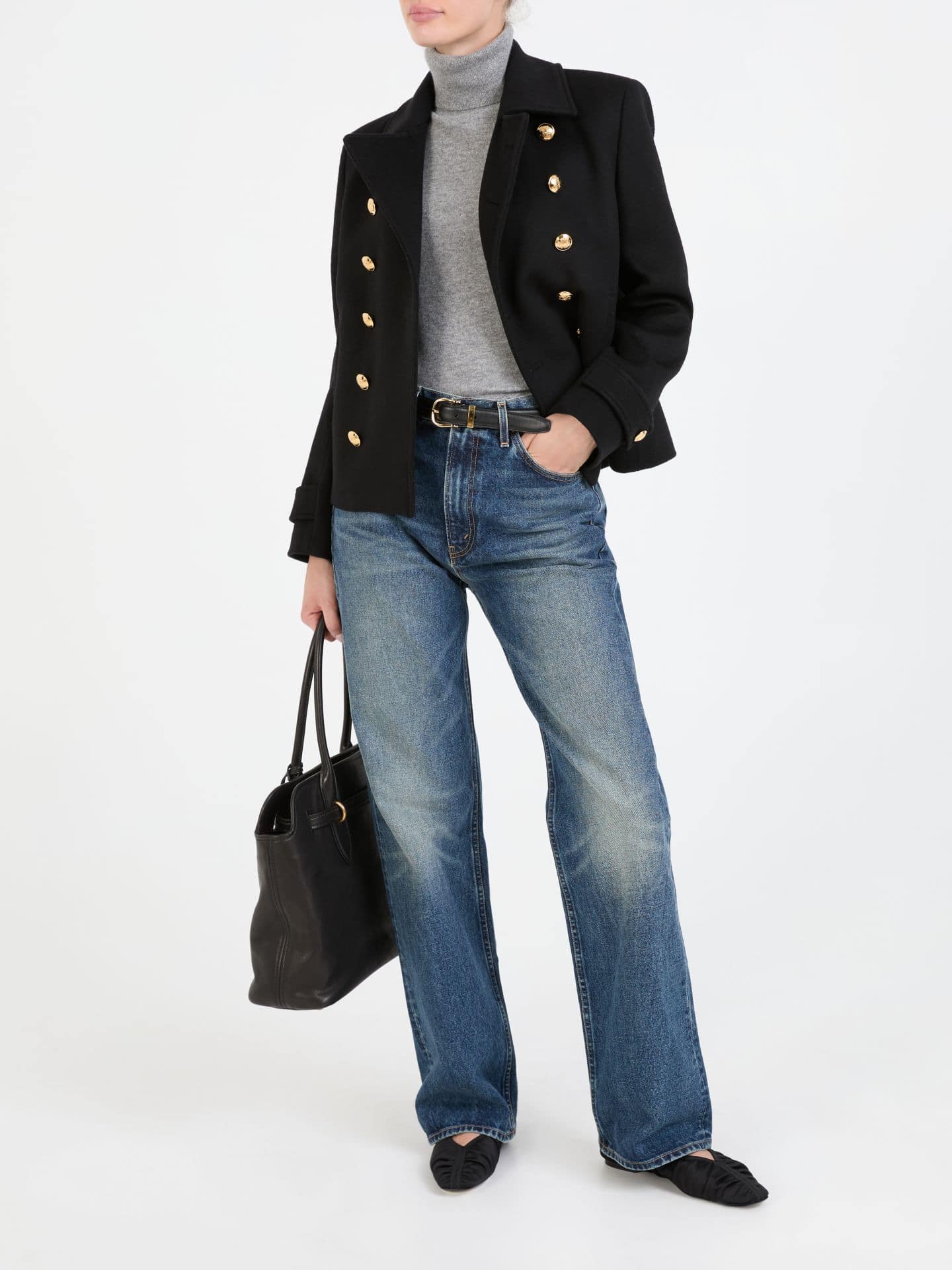 Rollkragenpullover aus Cashmere Dunkelblau