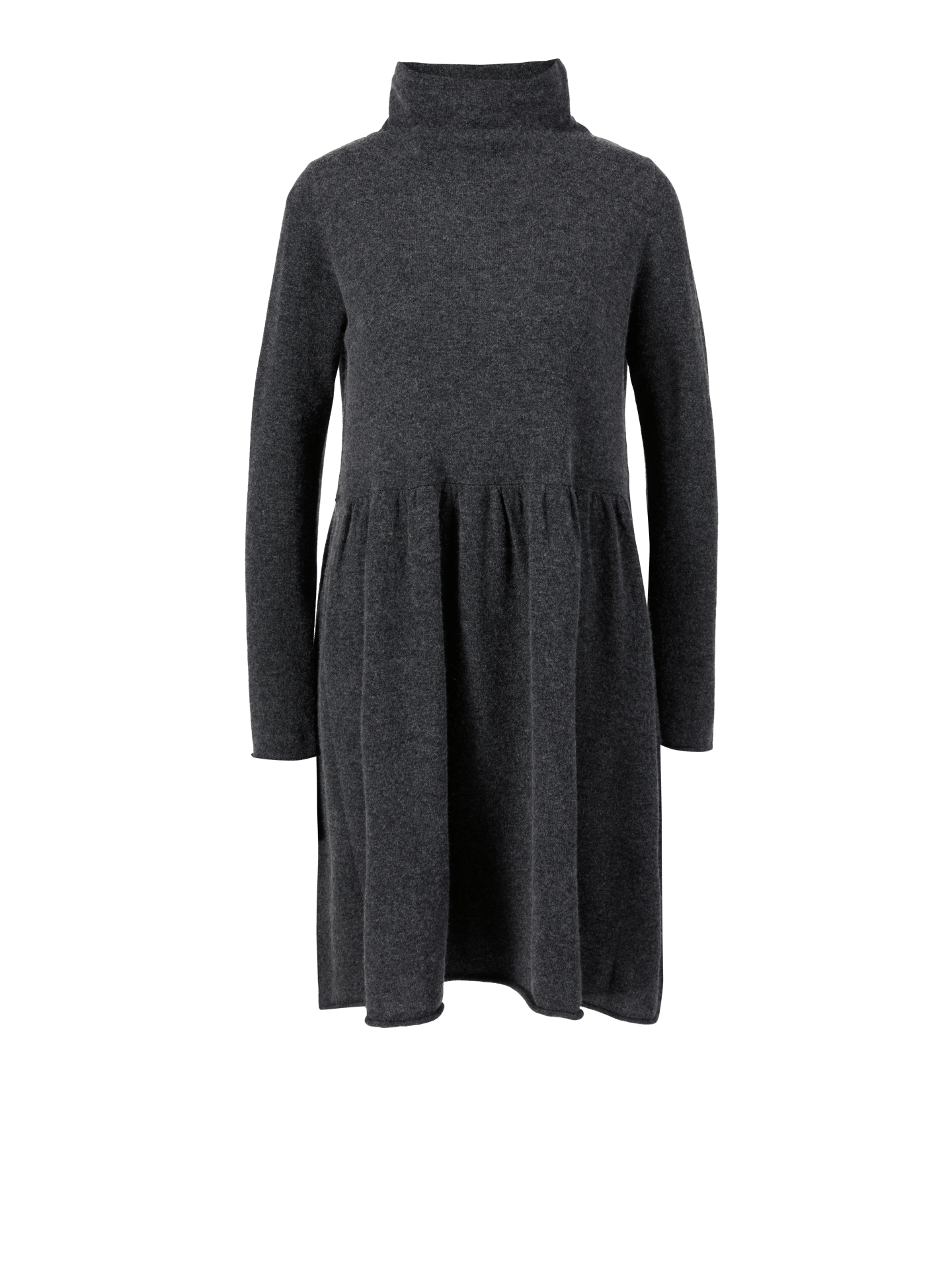 Woll-Cashmere-Strickkleid mit Rollkragen Marineblau
