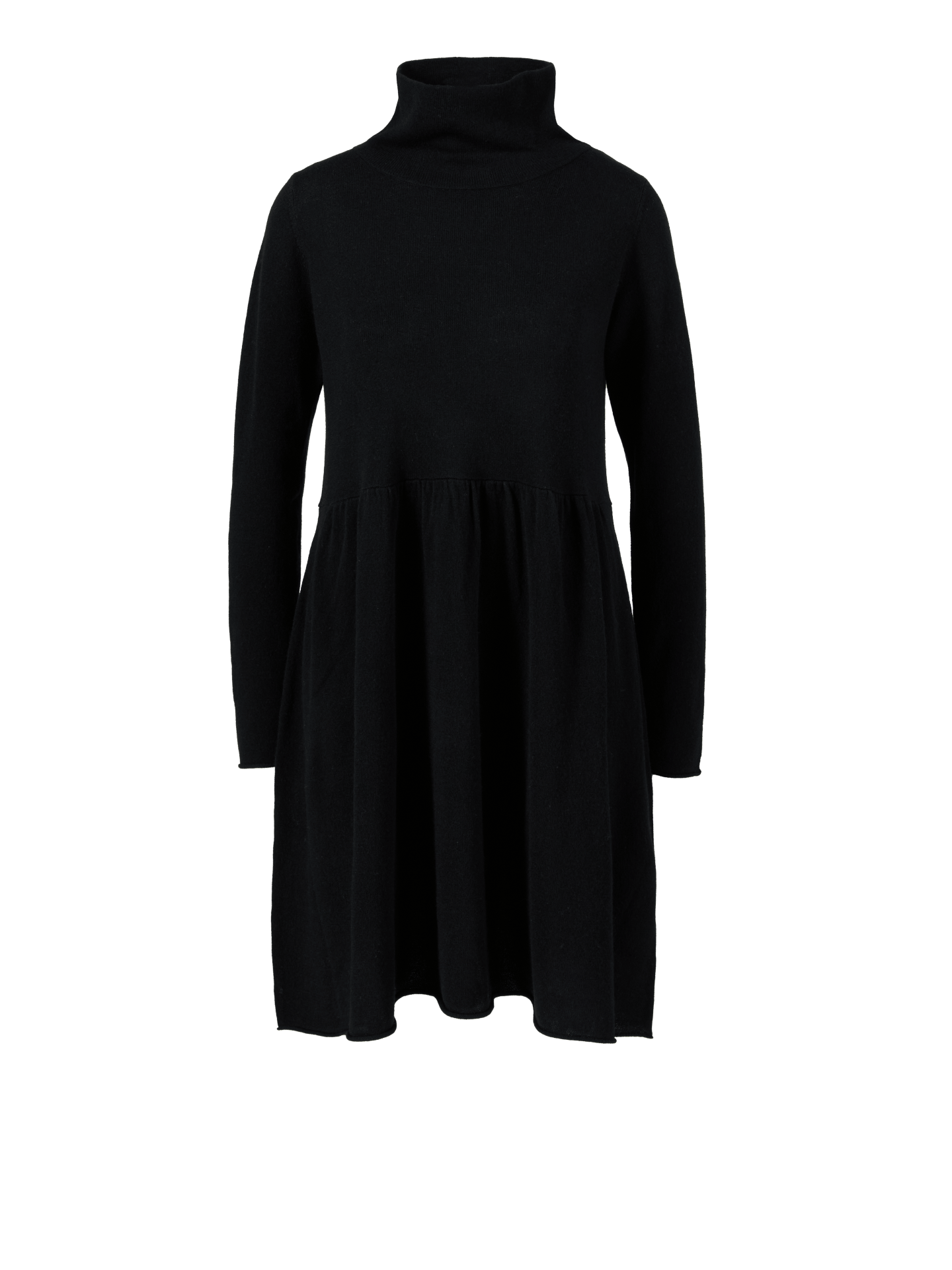 Woll-Cashmere-Strickkleid mit Rollkragen Marineblau