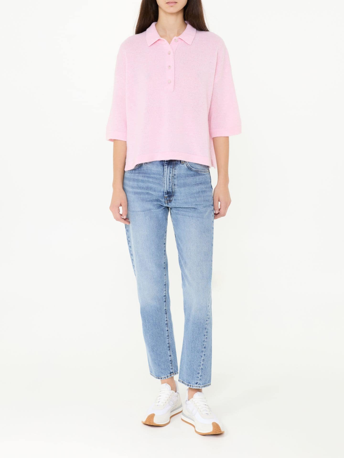 Cashmere-Strickjacke Hellblau