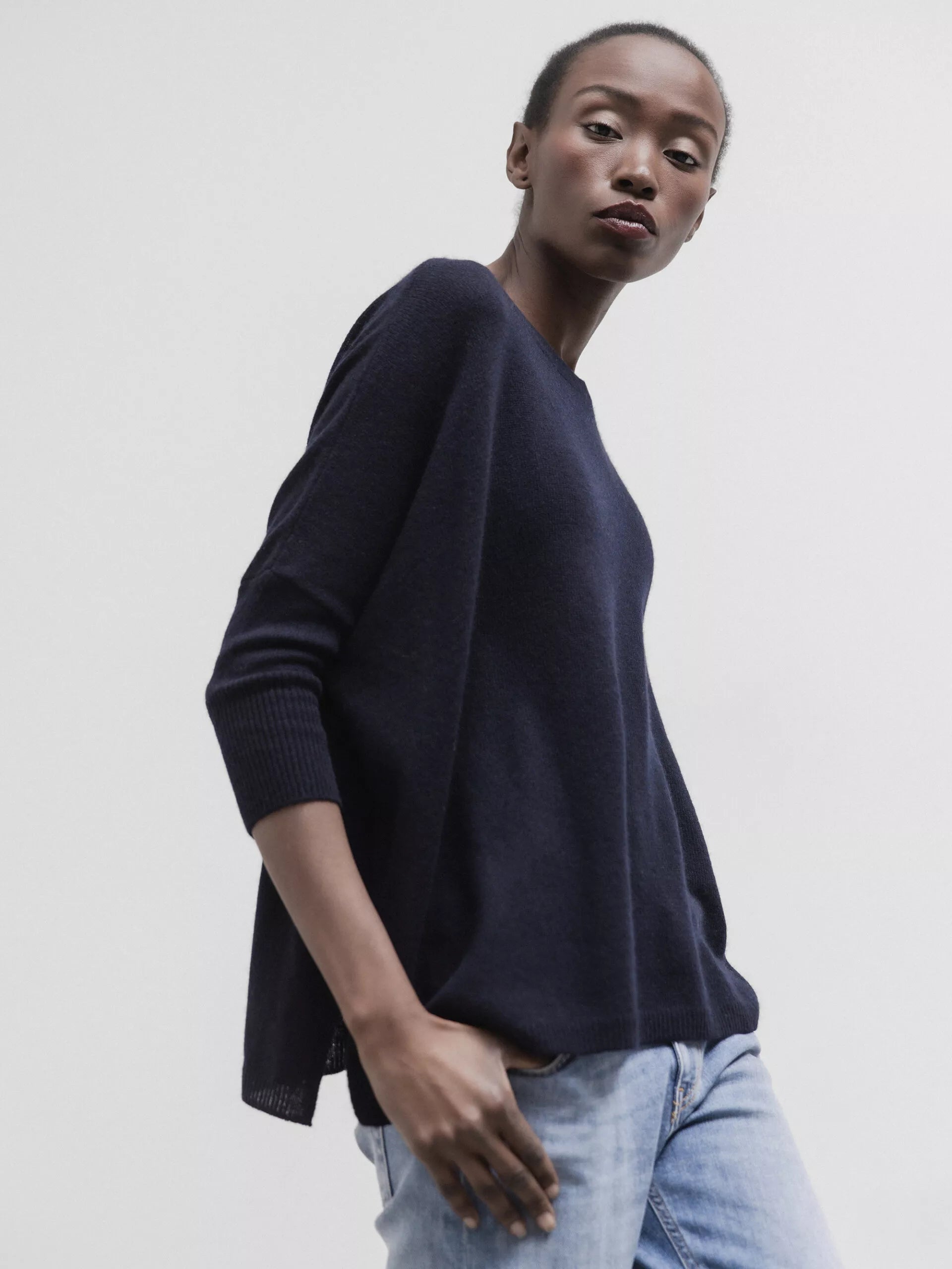 ALLUDE Leichter Pullover aus Cashmere Damen (14 NAVY)