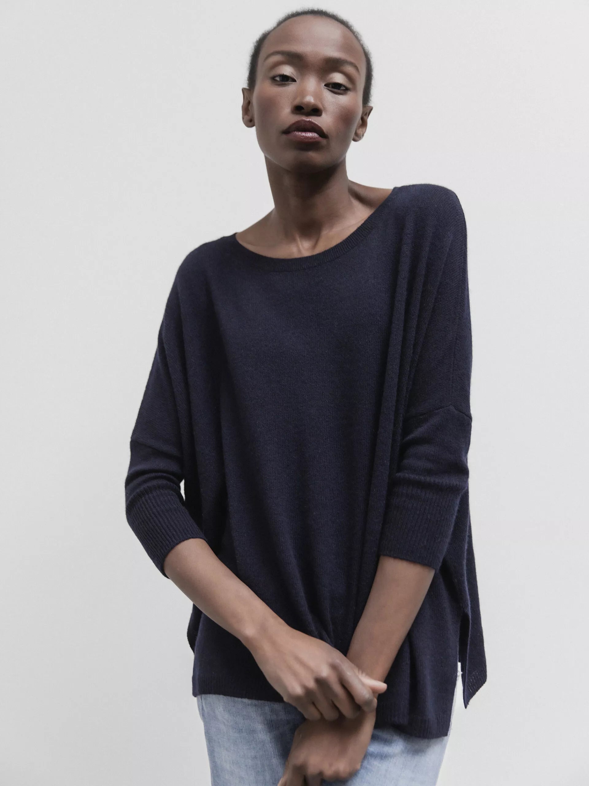 ALLUDE Leichter Pullover aus Cashmere Damen (14 NAVY)