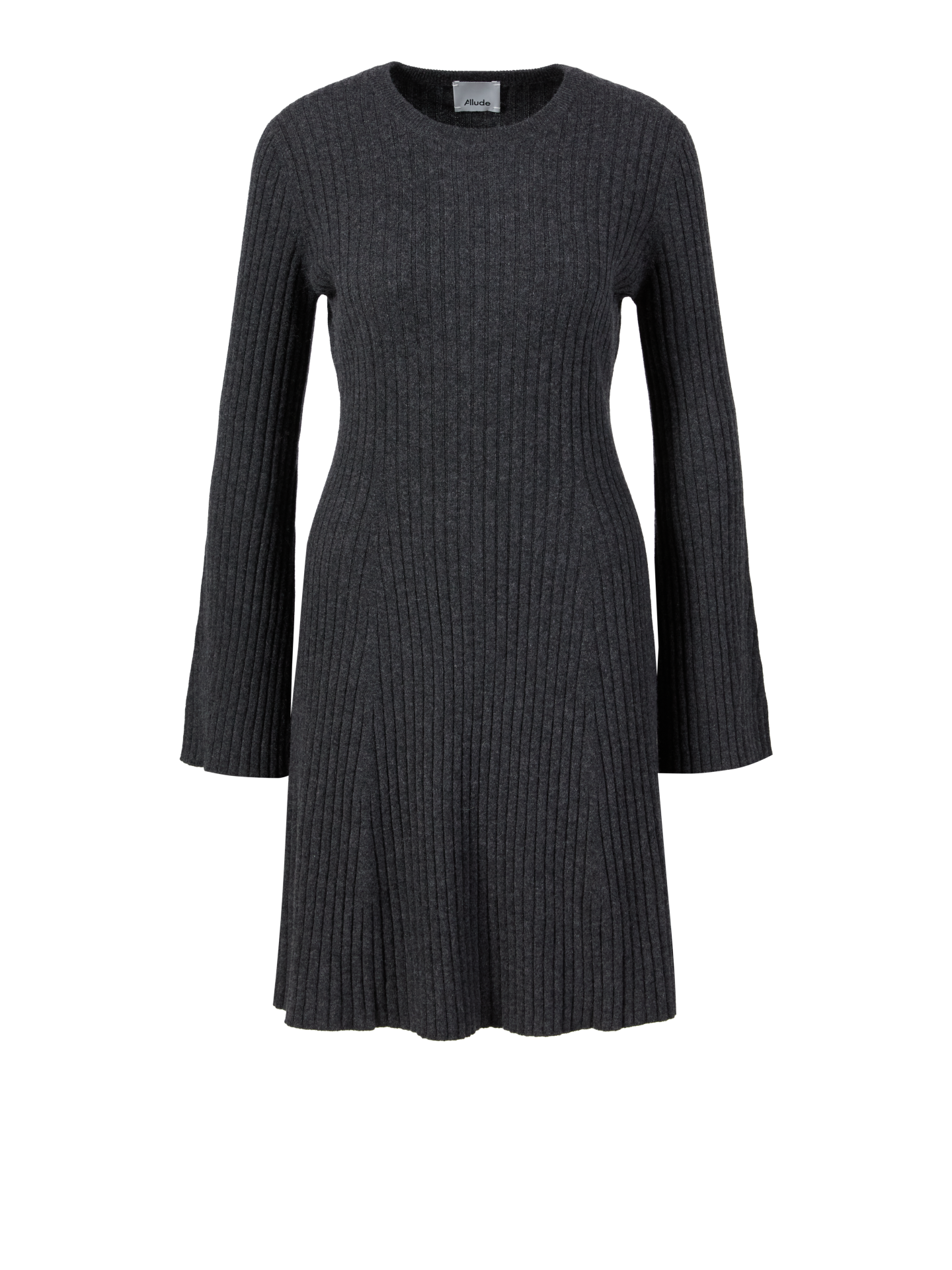 Rippstrick-Kleid aus Cashmere Anthrazit