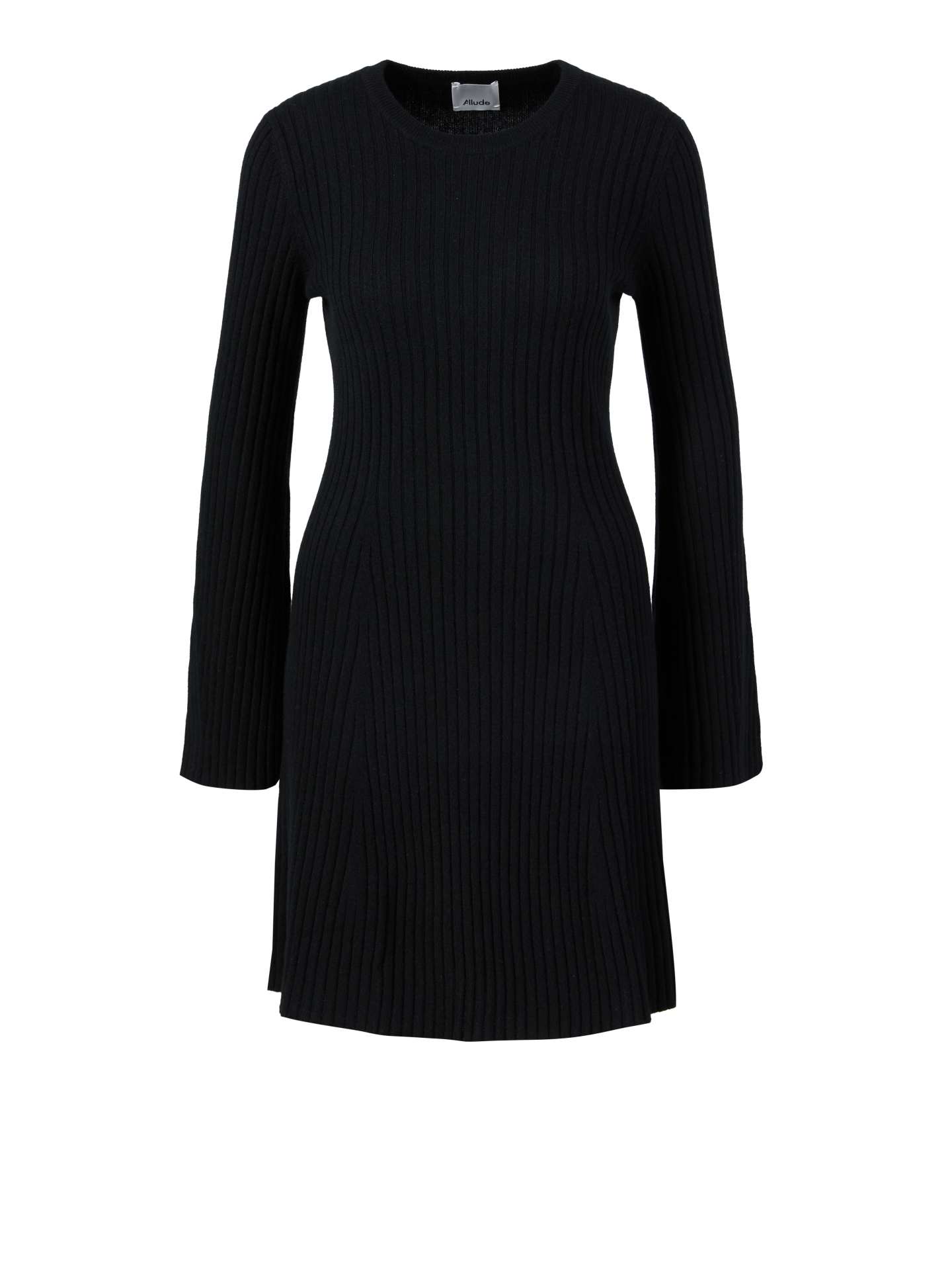 Rippstrick-Kleid aus Cashmere Anthrazit