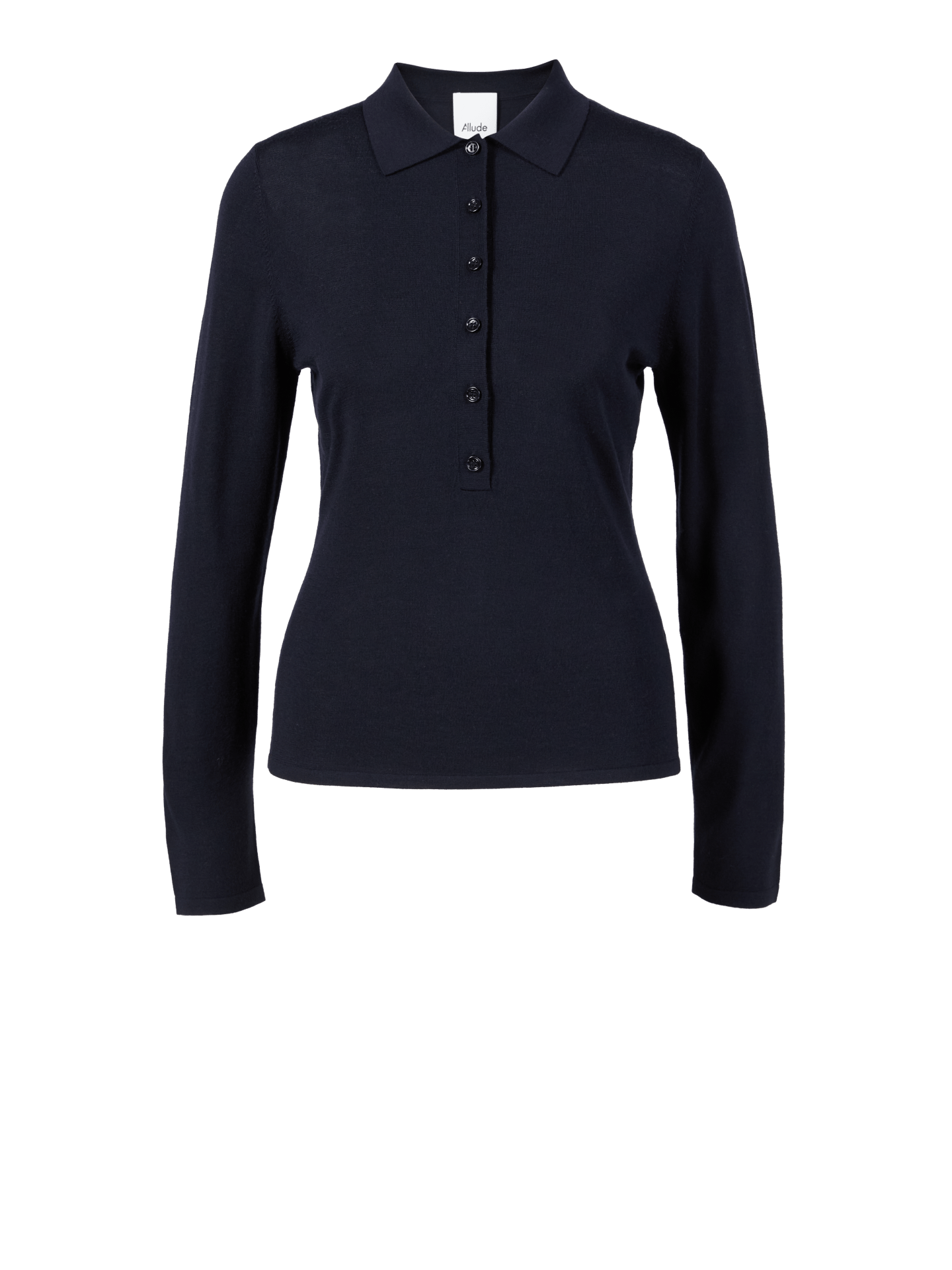 Polo-Wollpullover Marineblau