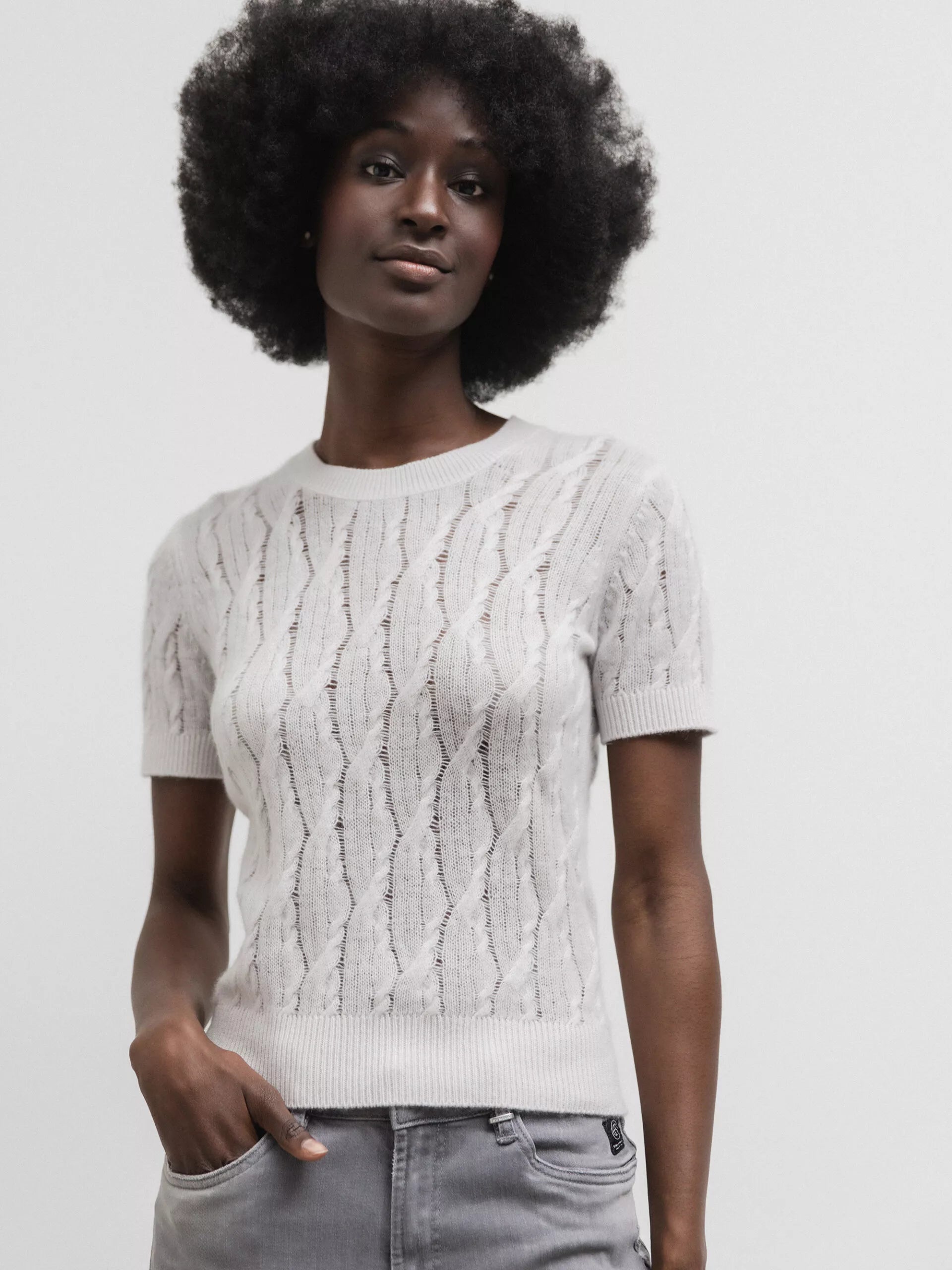 ALLUDE Kurzarm- Pullover aus Cashmere Damen (80 STEIN)