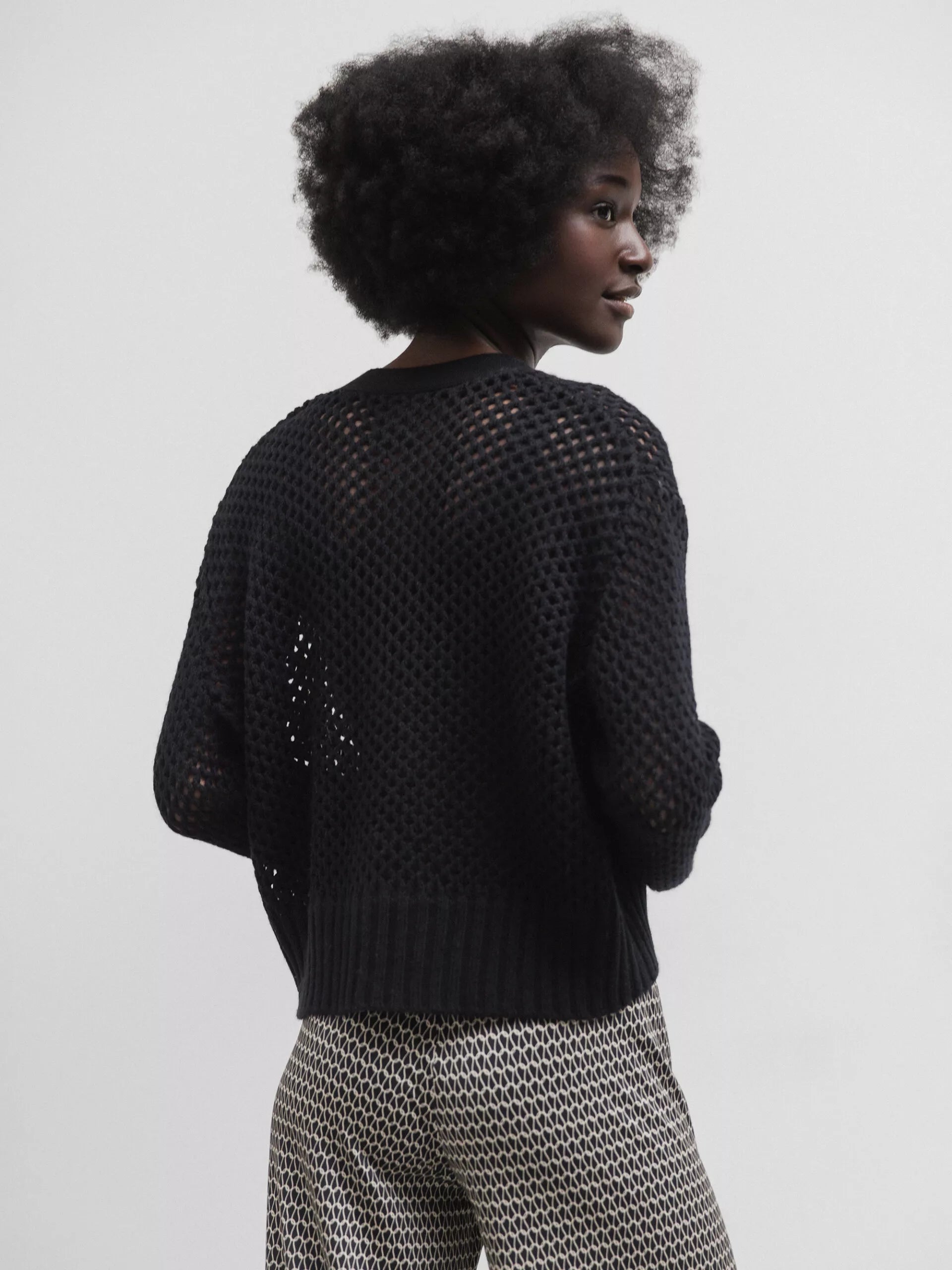 ALLUDE Strickjacke mit Lochstrickvon ALLUDE Damen (90 SCHWARZ)