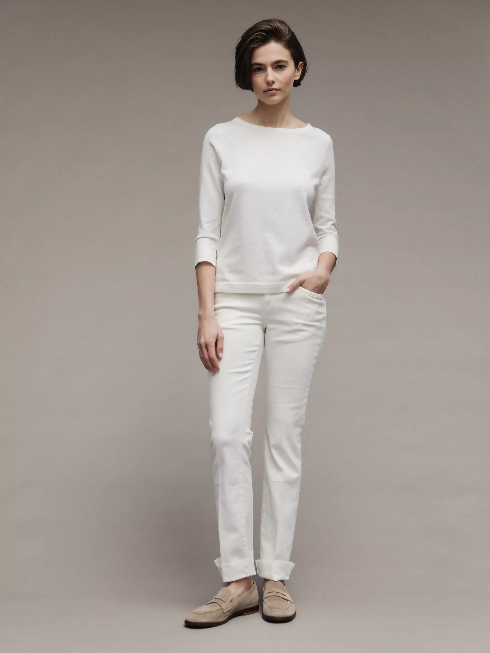 ALLUDE Feinstrickpullover Damen (40 OFF WHITE)