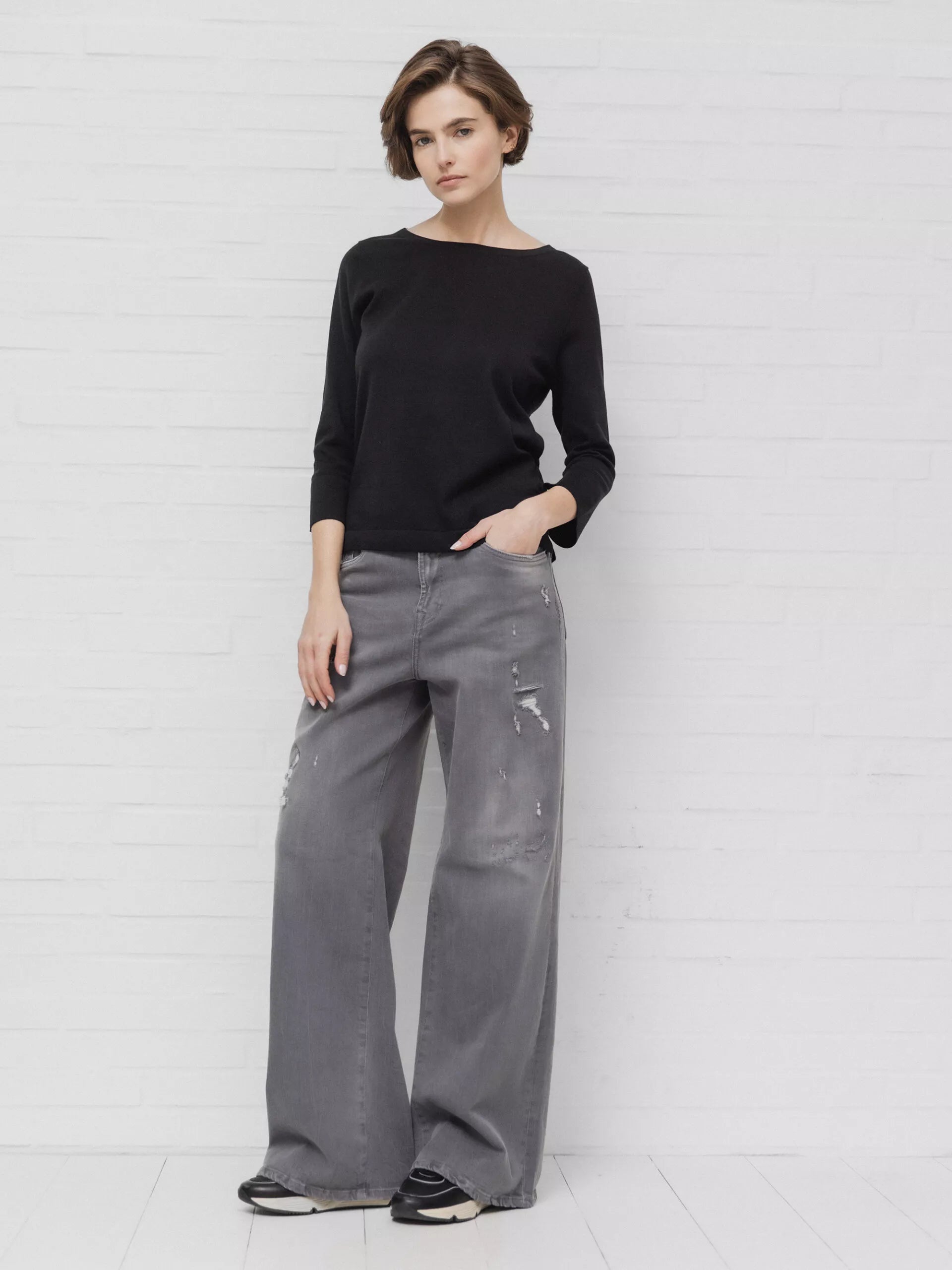 ALLUDE Feinstrickpullover Damen (90 SCHWARZ)