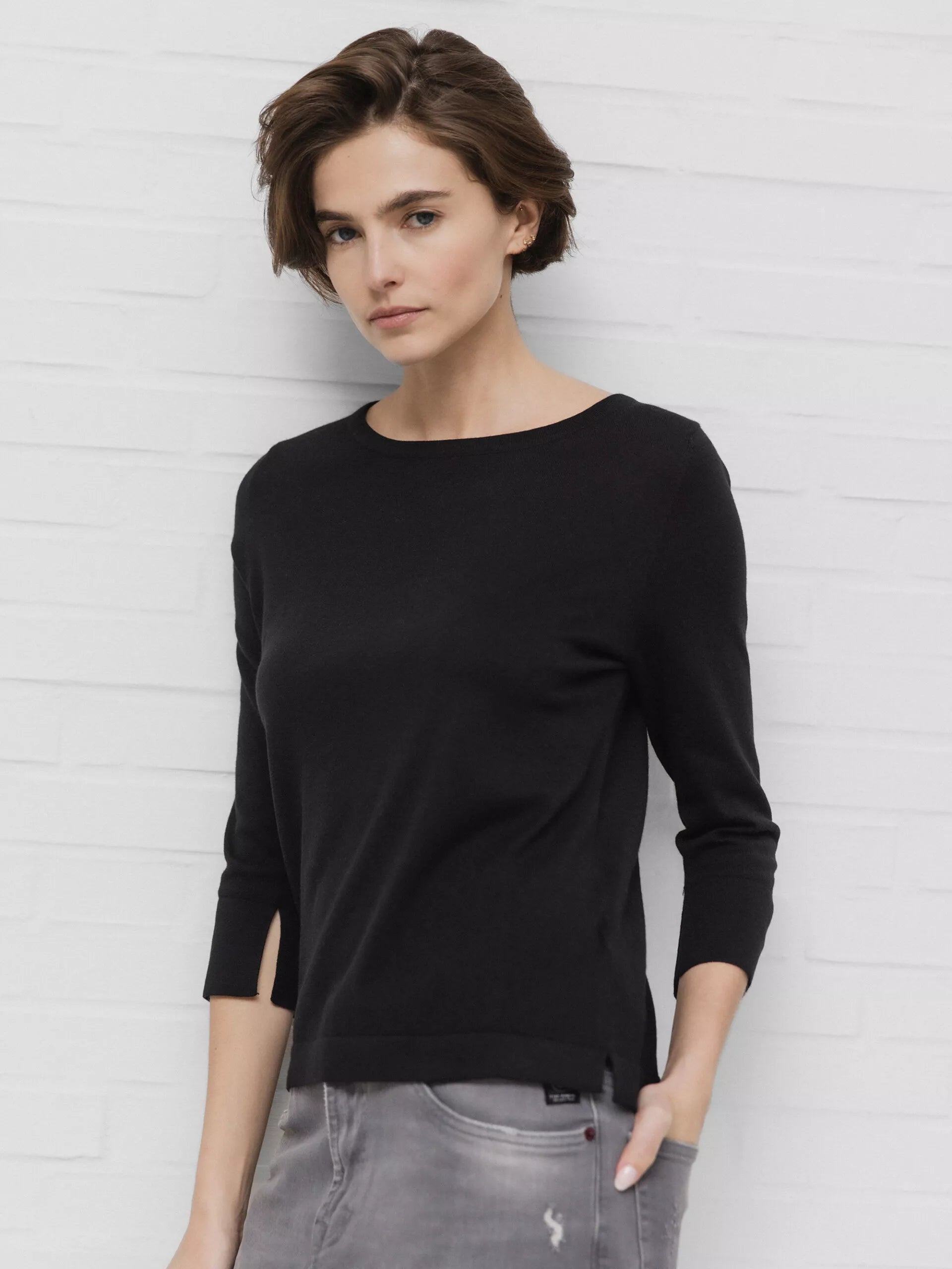 ALLUDE Feinstrickpullover Damen (90 SCHWARZ)
