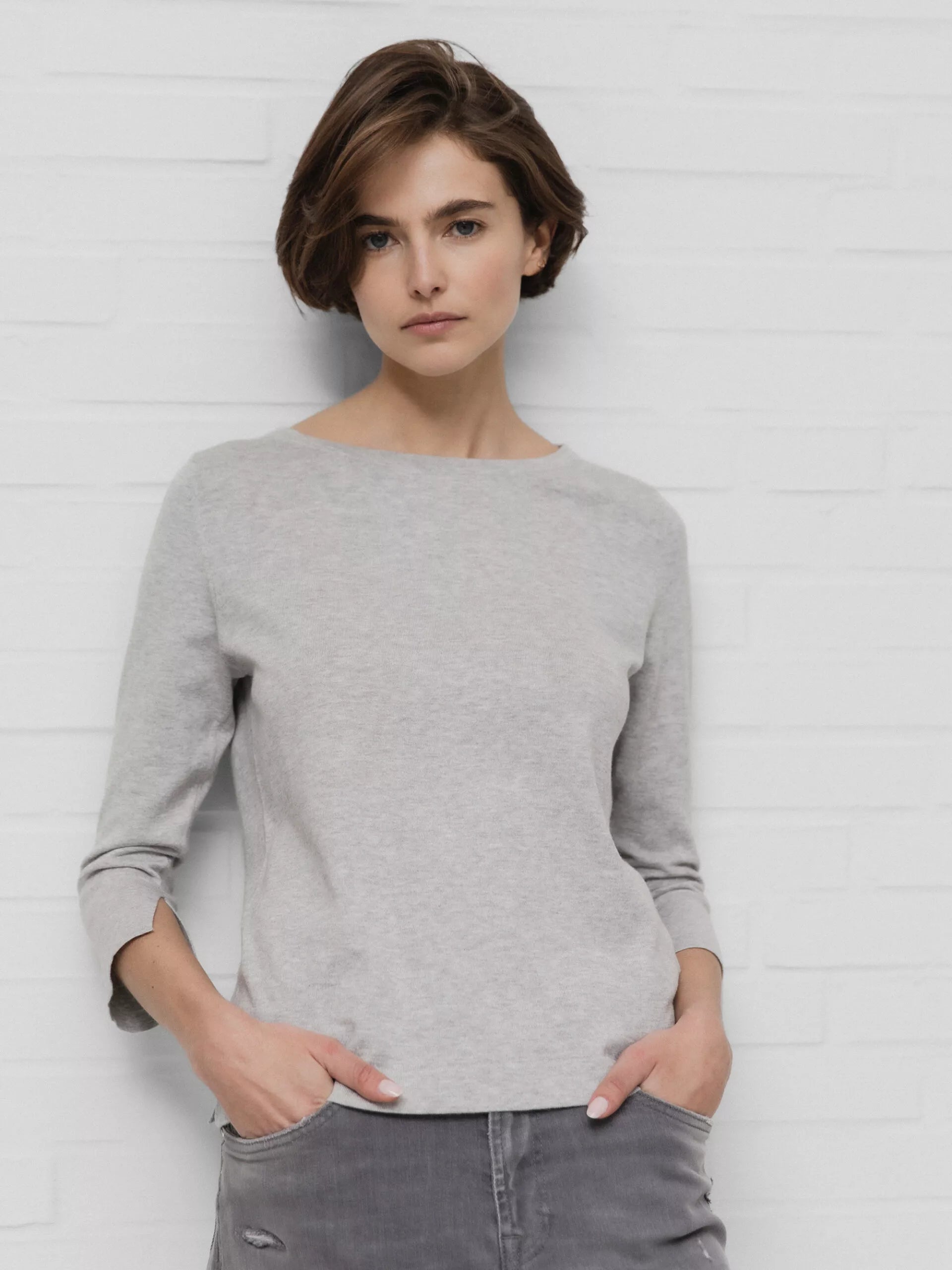 ALLUDE Feinstrickpullover Damen (81 SILBER MEL)