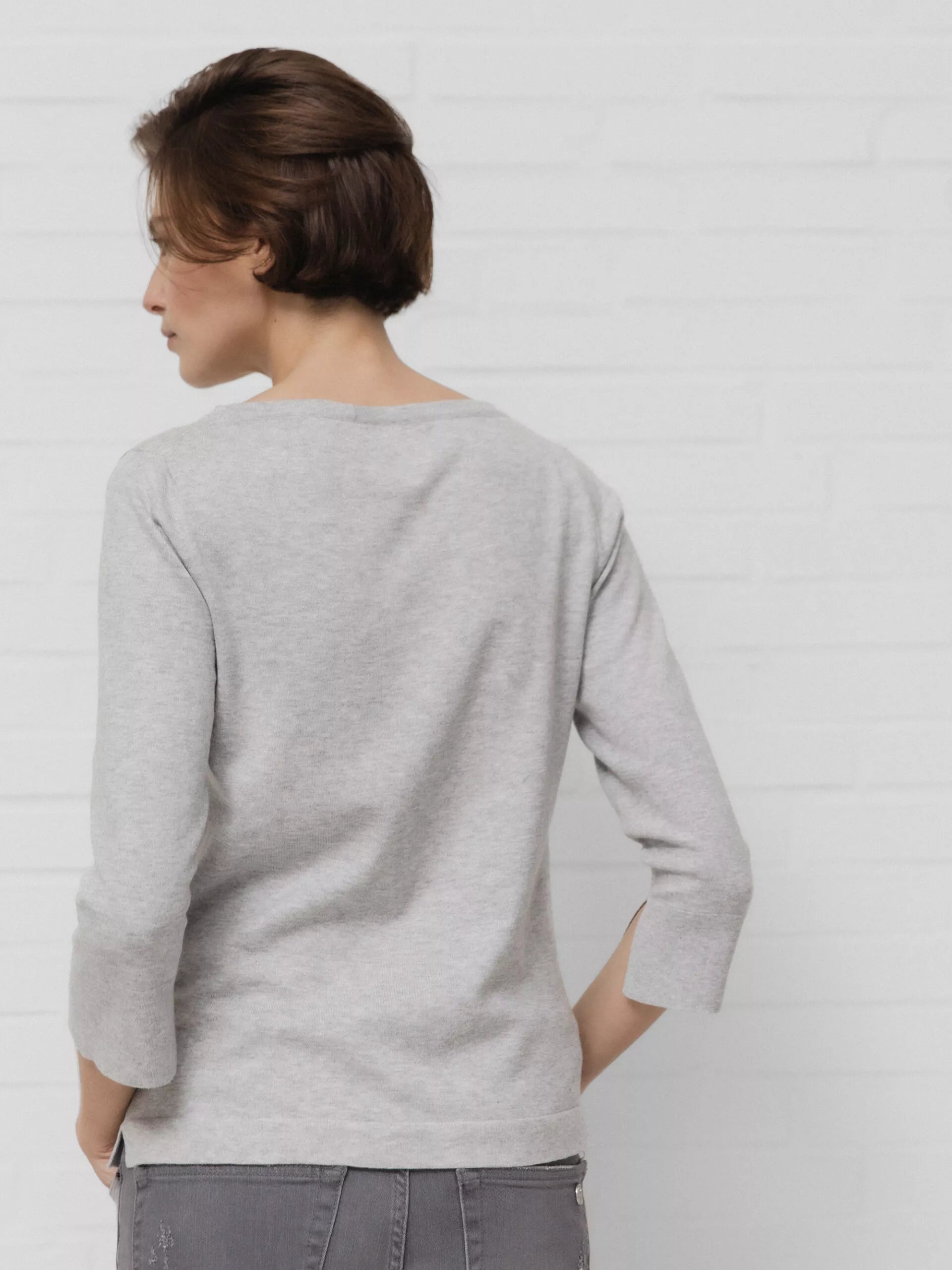 ALLUDE Feinstrickpullover Damen (81 SILBER MEL)