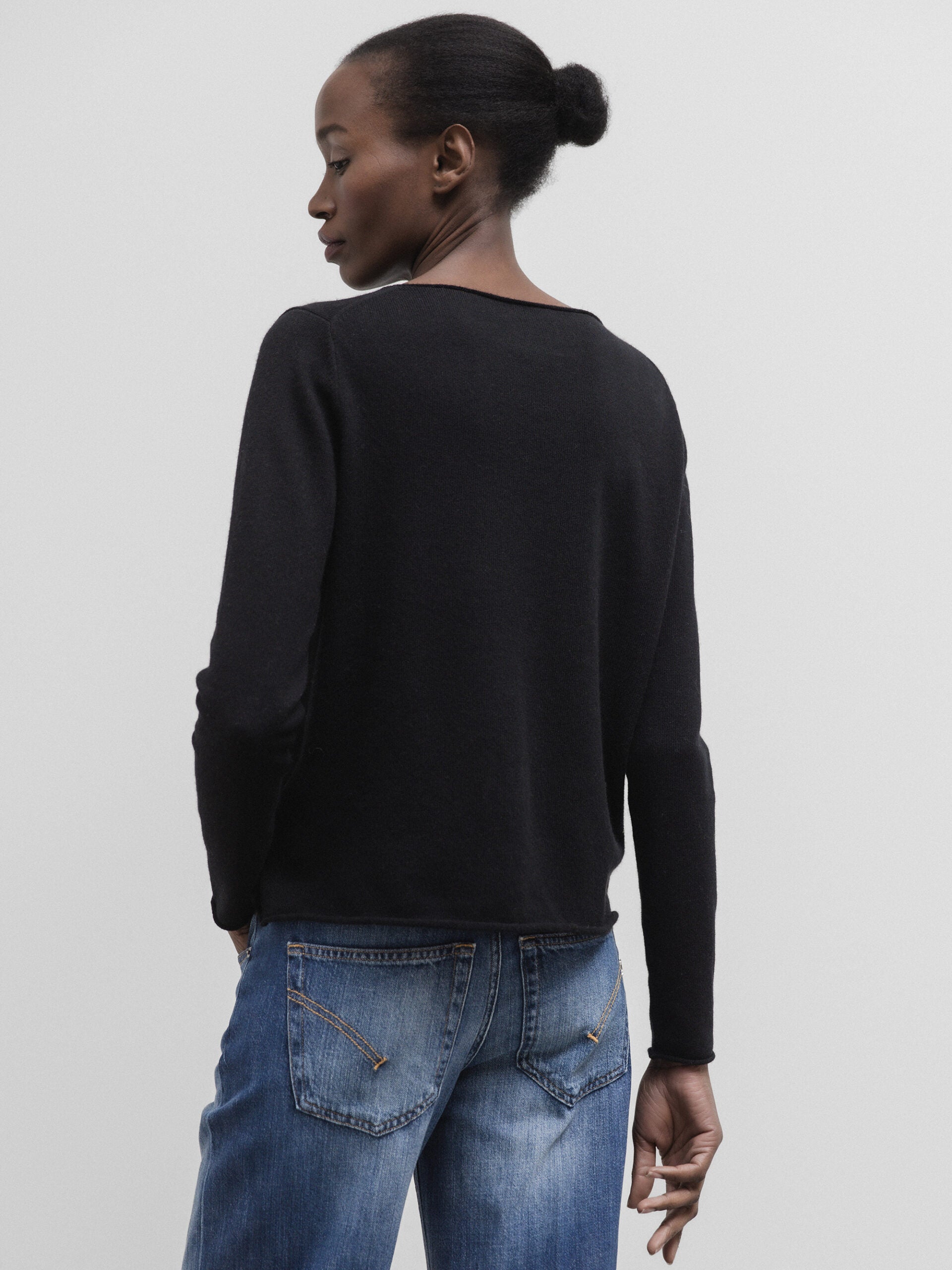 ALLUDE Feinstrickpullover aus Baumwolle Damen (90 SCHWARZ)
