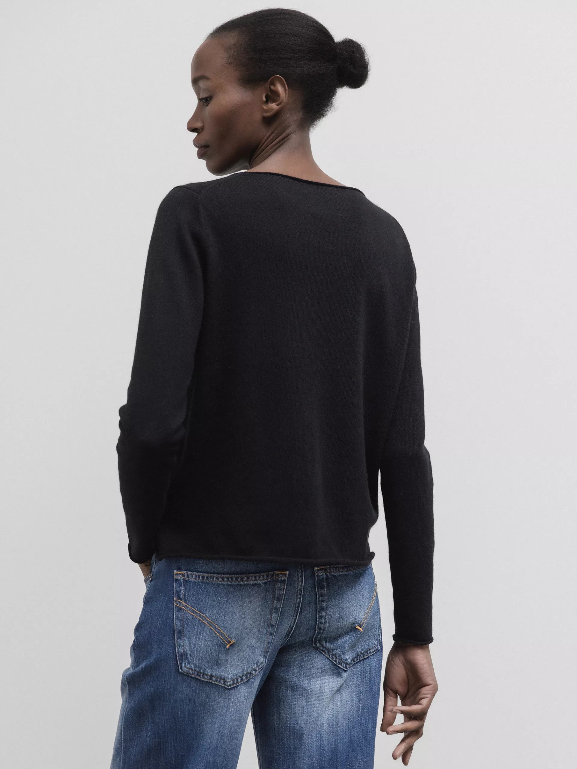 ALLUDE Feinstrickpullover aus Baumwolle Damen (90 SCHWARZ)