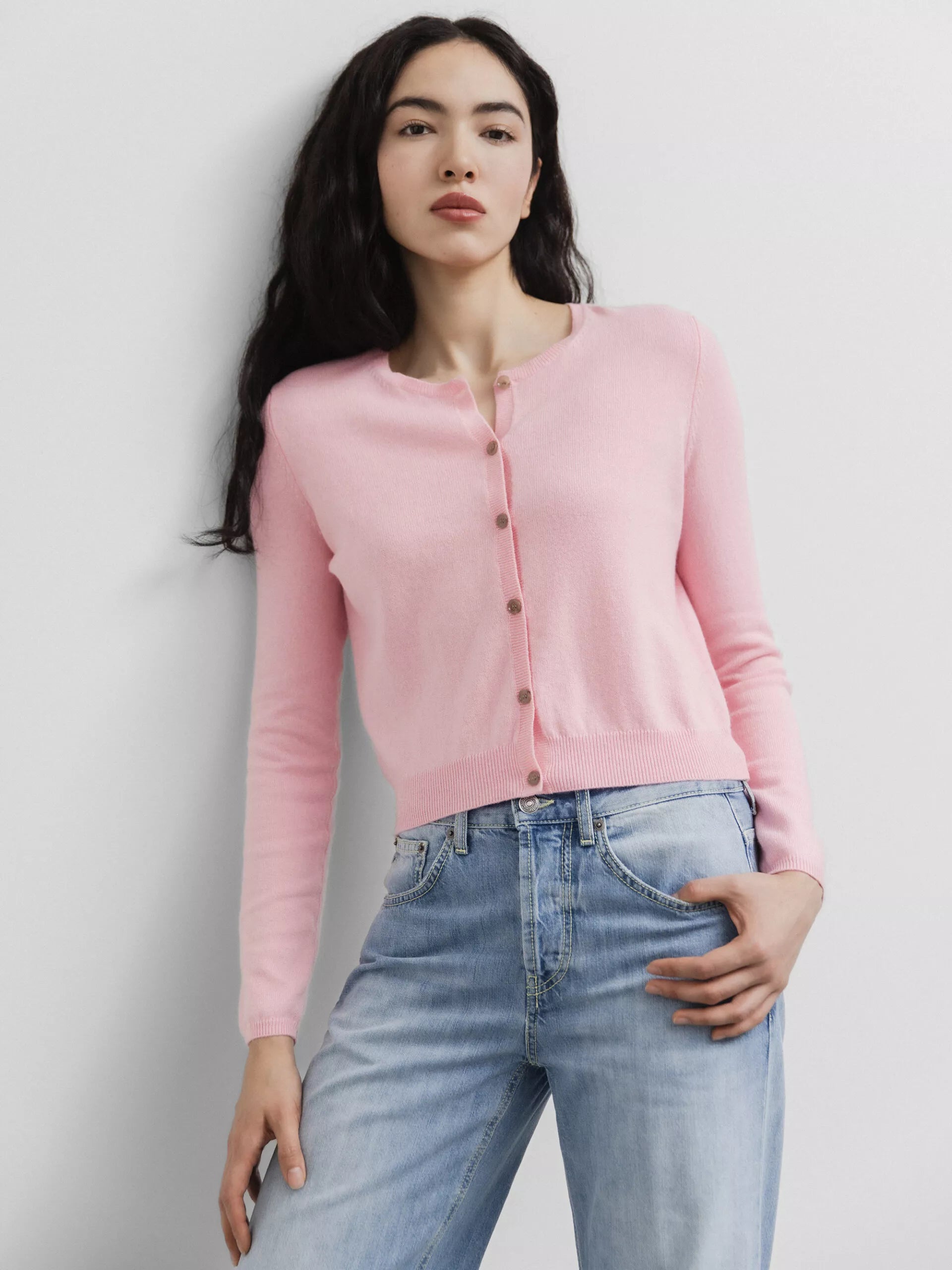 ALLUDE Kurze Strickjacke Damen (61 LT FLAMINGO)