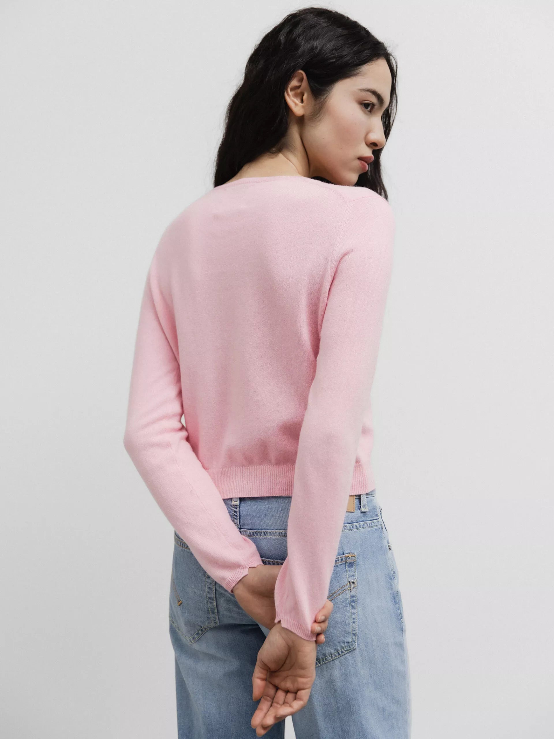 ALLUDE Kurze Strickjacke Damen (61 LT FLAMINGO)