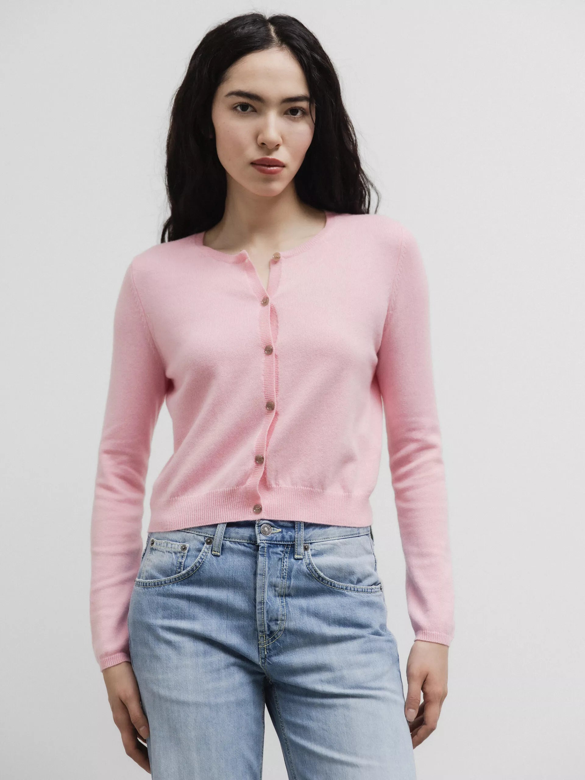 ALLUDE Kurze Strickjacke Damen (61 LT FLAMINGO)