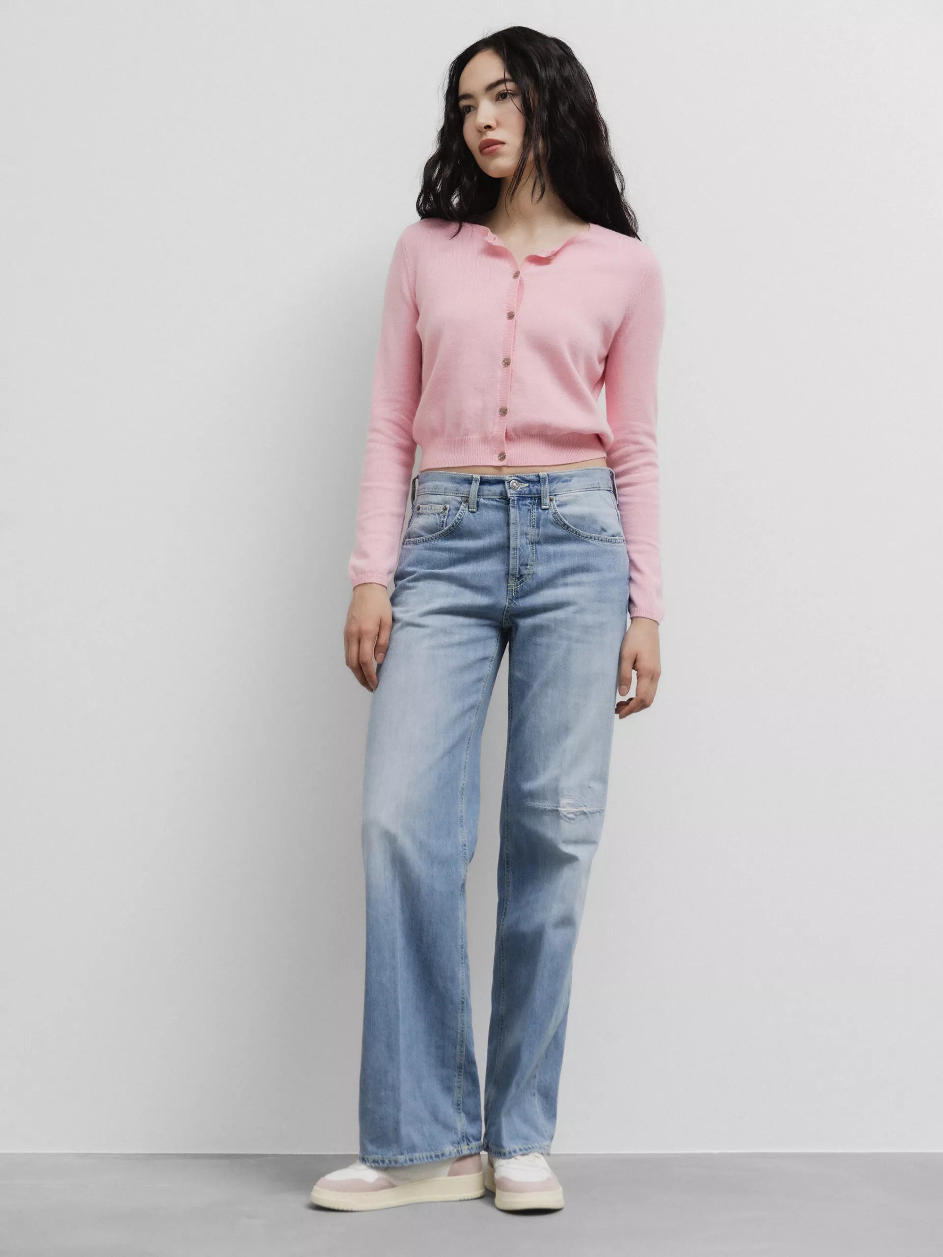 ALLUDE Kurze Strickjacke Damen (61 LT FLAMINGO)