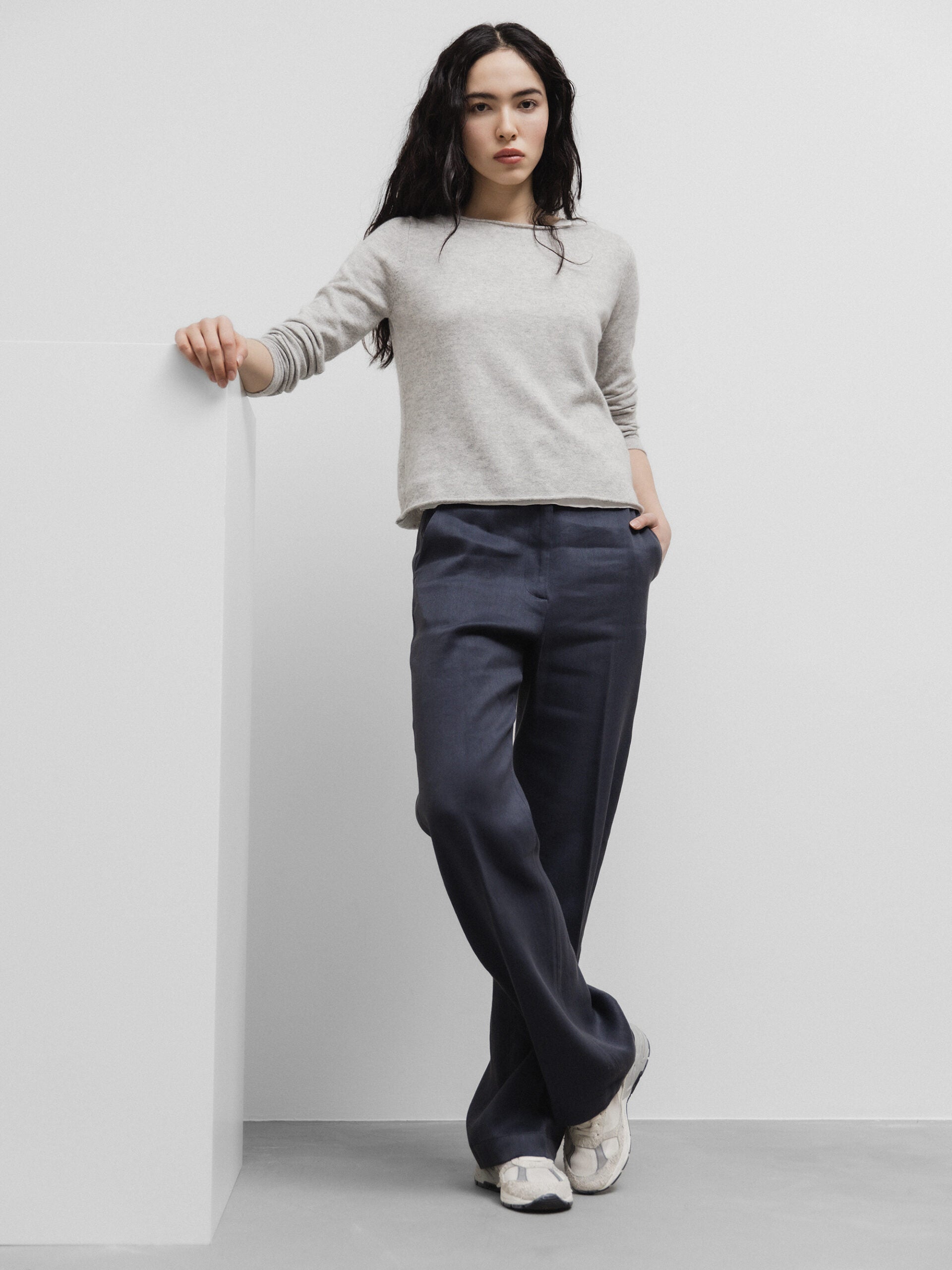 ALLUDE Feinstrickpullover aus Baumwolle Damen (81 SILBER MEL)