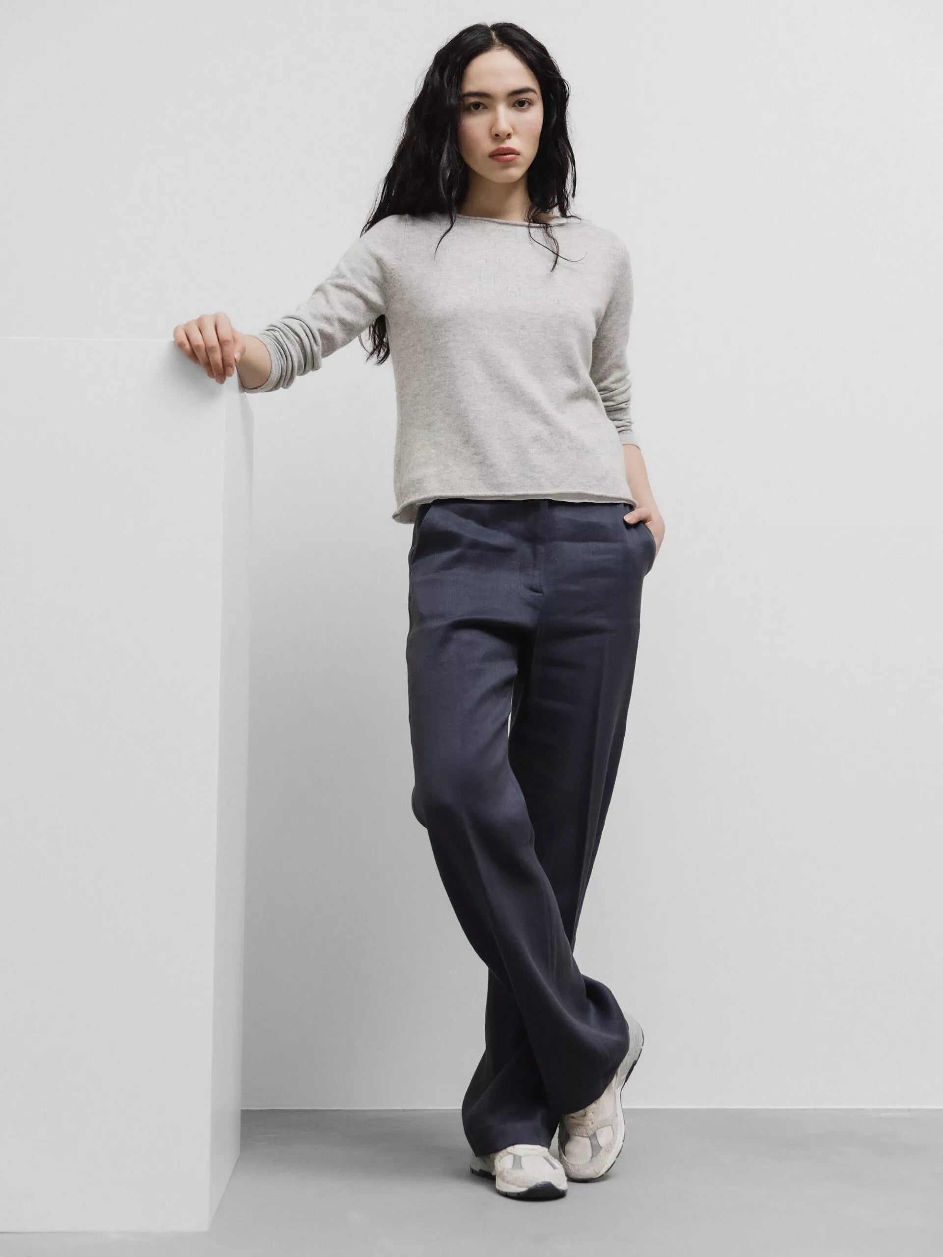 ALLUDE Feinstrickpullover aus Baumwolle Damen (81 SILBER MEL)