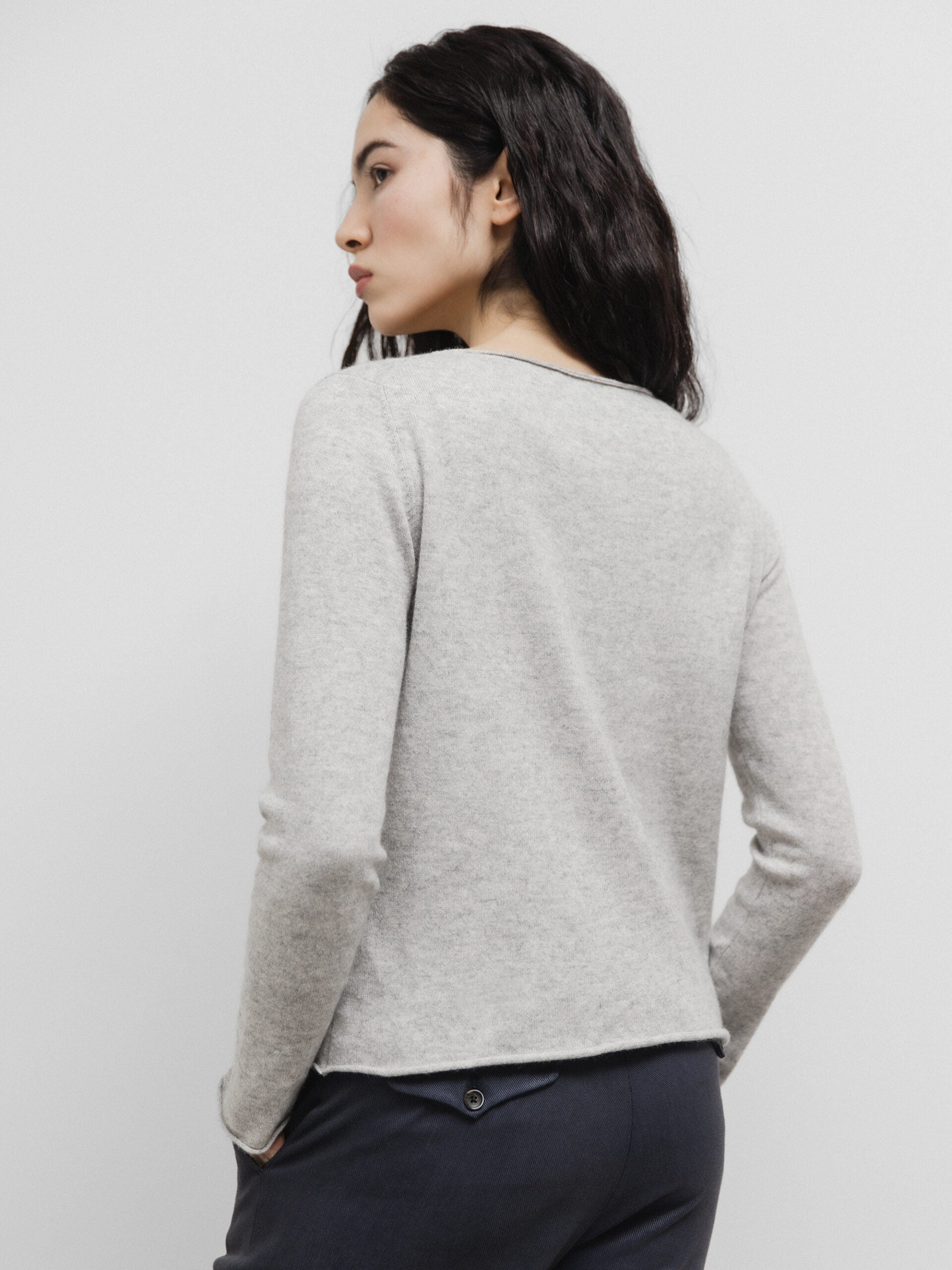 ALLUDE Feinstrickpullover aus Baumwolle Damen (81 SILBER MEL)
