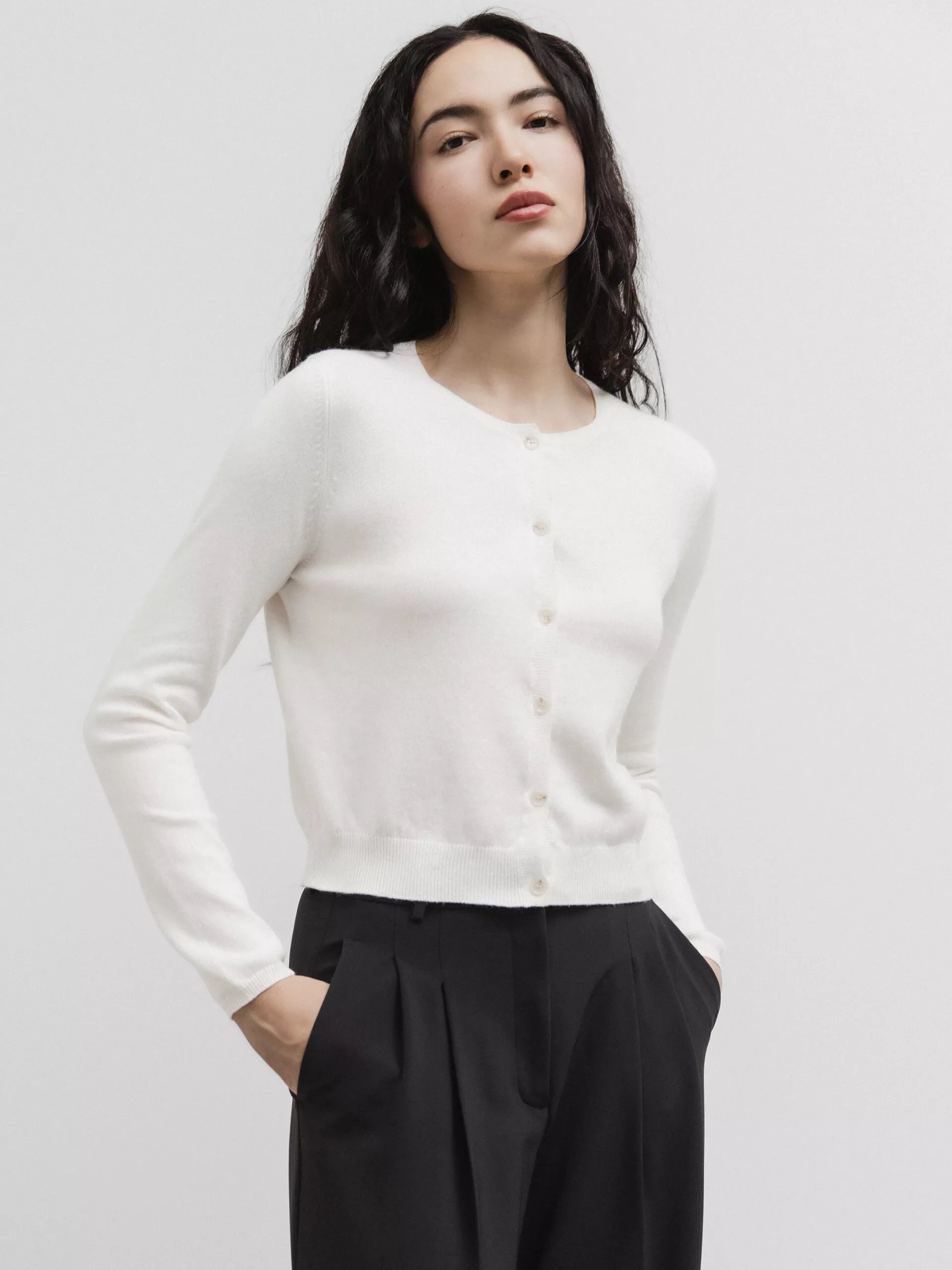 ALLUDE Kurze Strickjacke Damen (40 OFF WHITE)