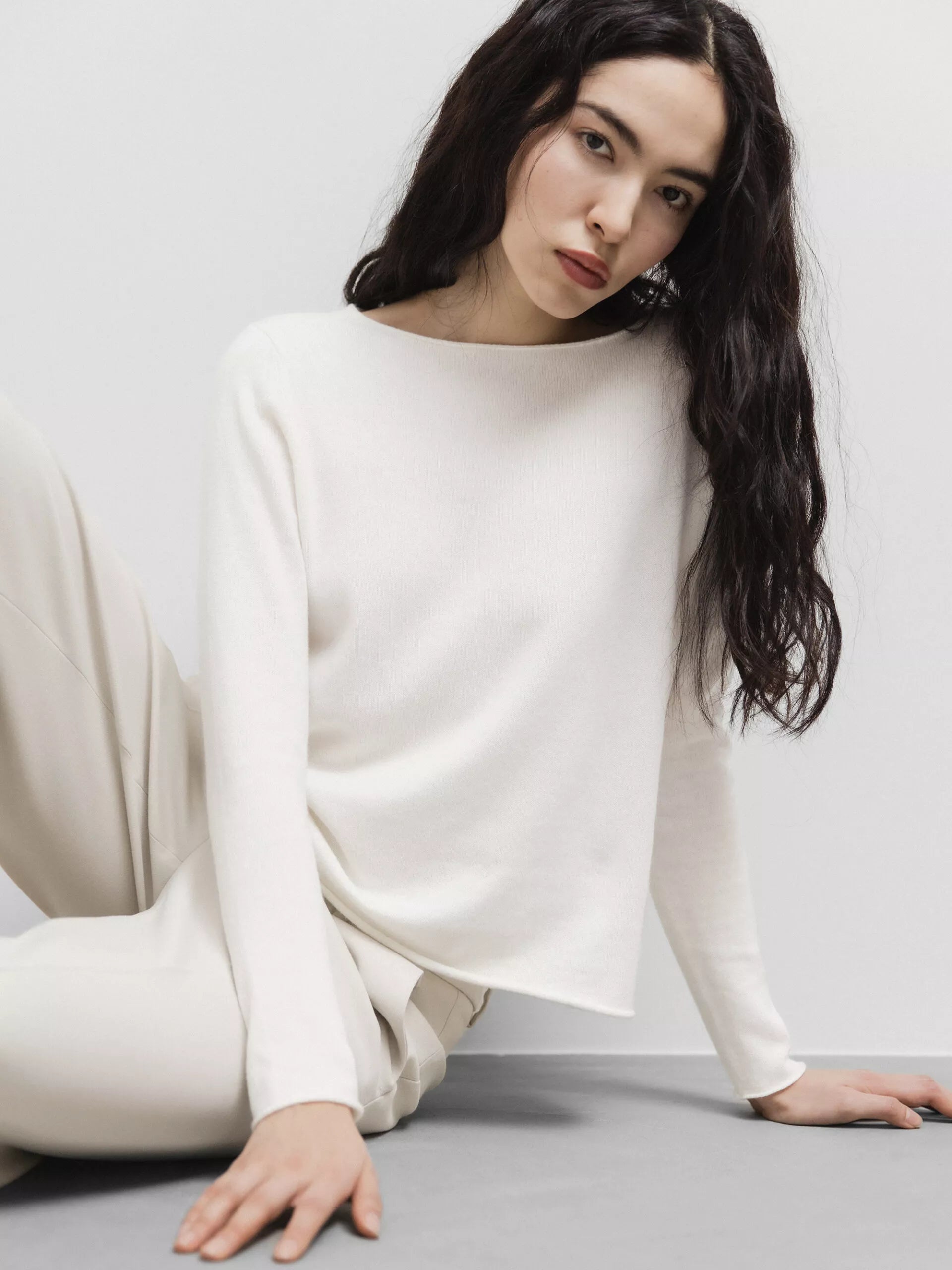 ALLUDE Feinstrickpullover aus Baumwolle Damen (40 OFF WHITE)