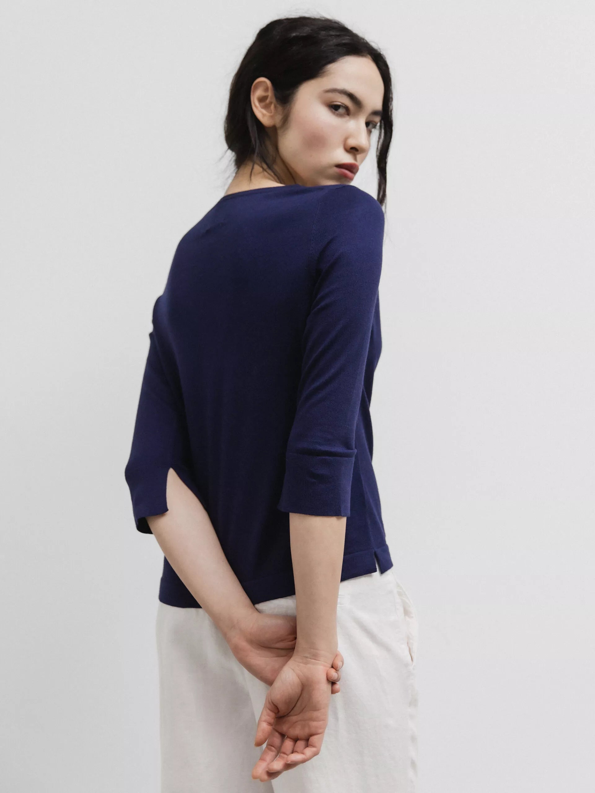 ALLUDE Feinstrickpullover Damen (14 NAVY)