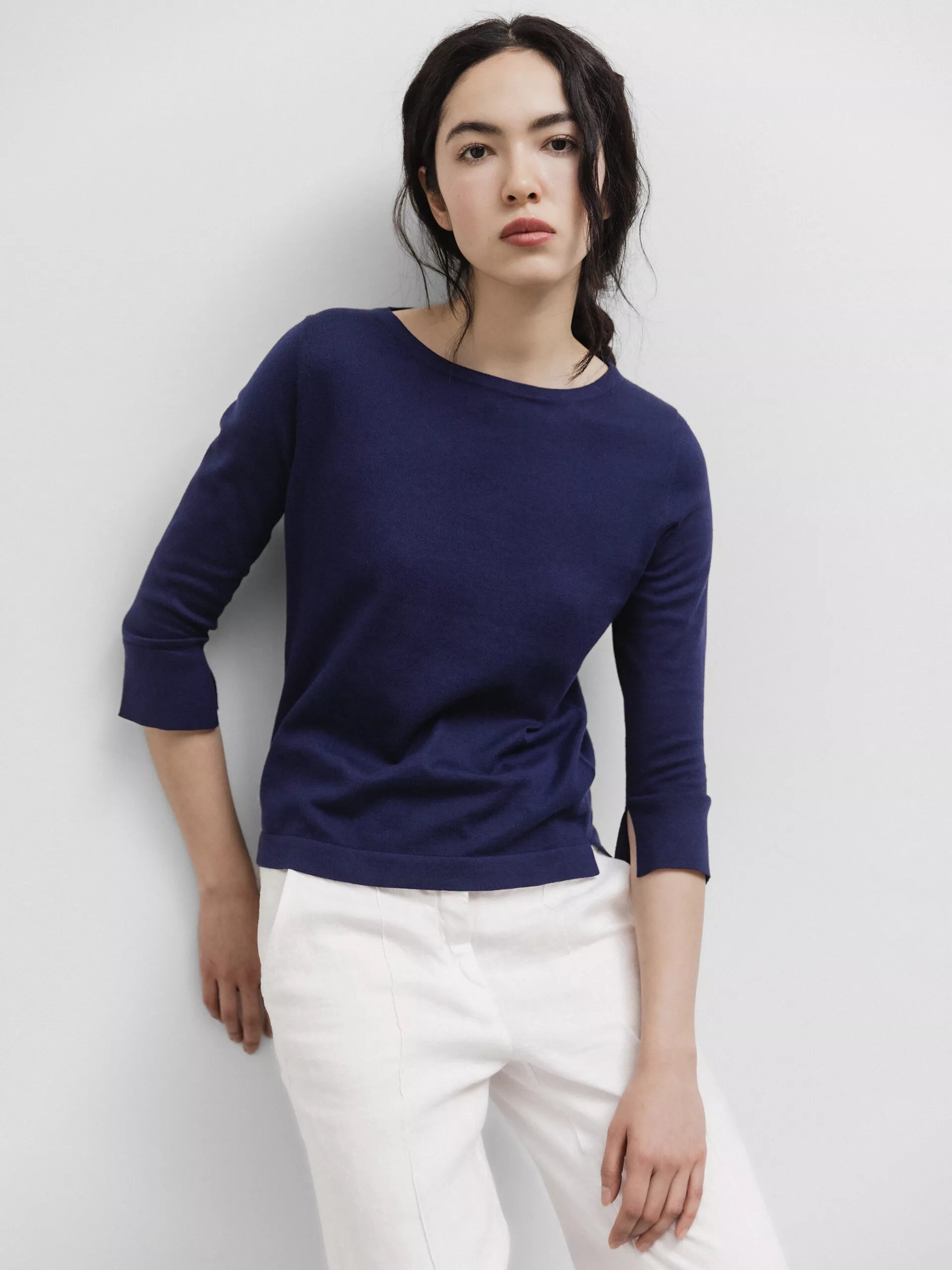 ALLUDE Feinstrickpullover Damen (14 NAVY)