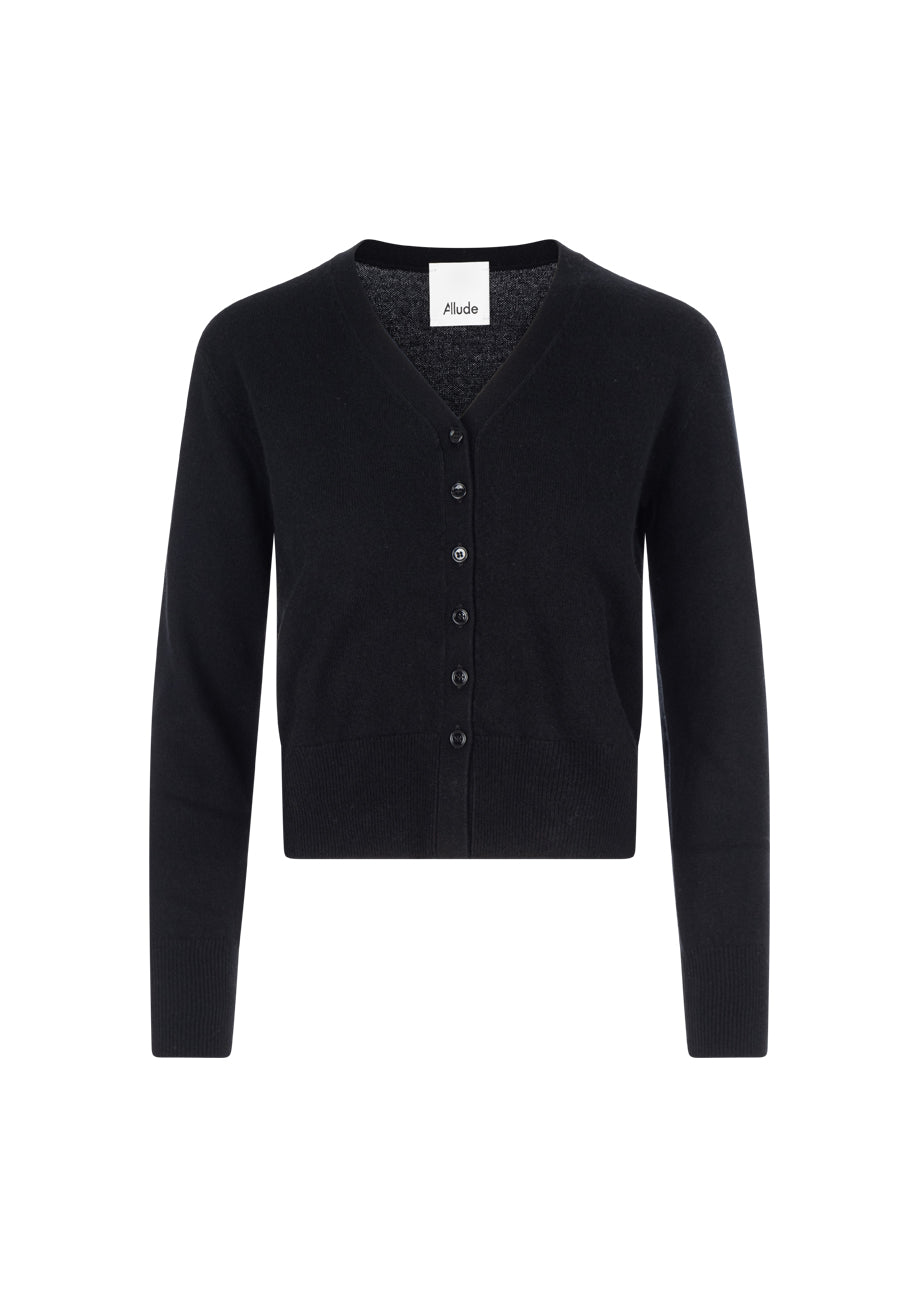 Woll-Kaschmir-Cardigan - Schwarz