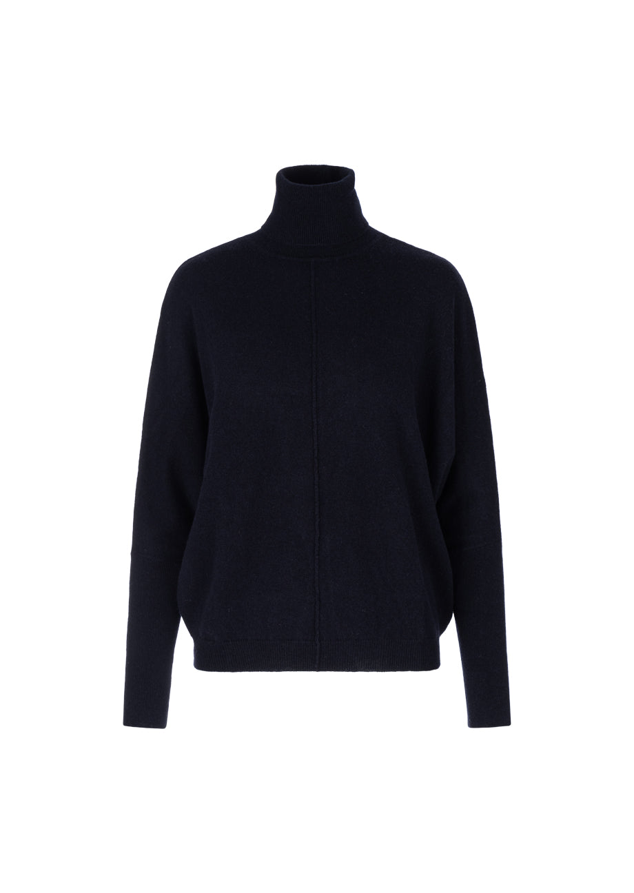 Rollkragenpullover aus Schurwolle und Kaschmir – Dunkelblau