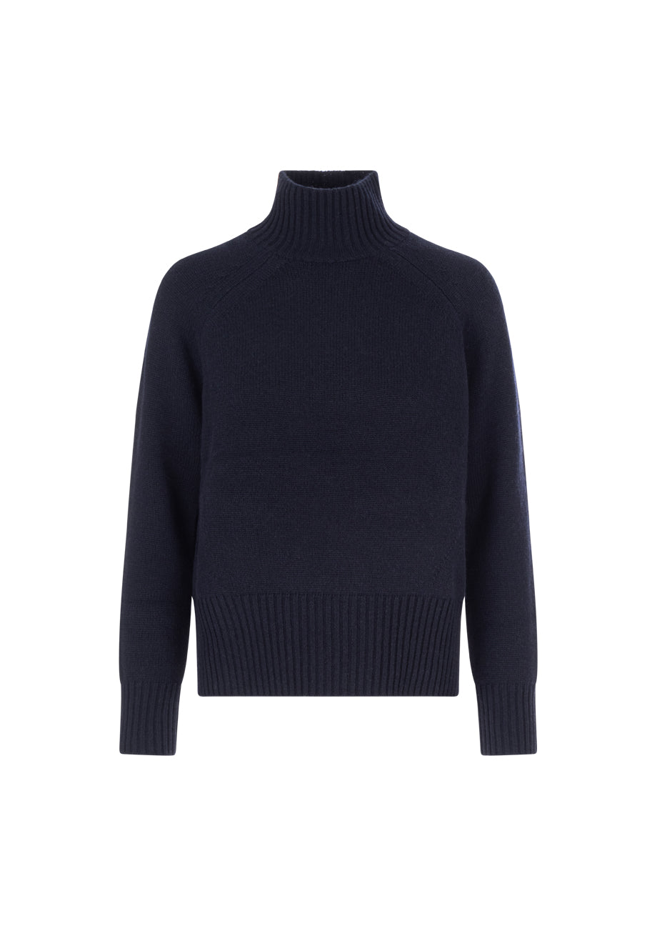 Pullover aus Schurwolle und Kaschmir – Dunkelblau