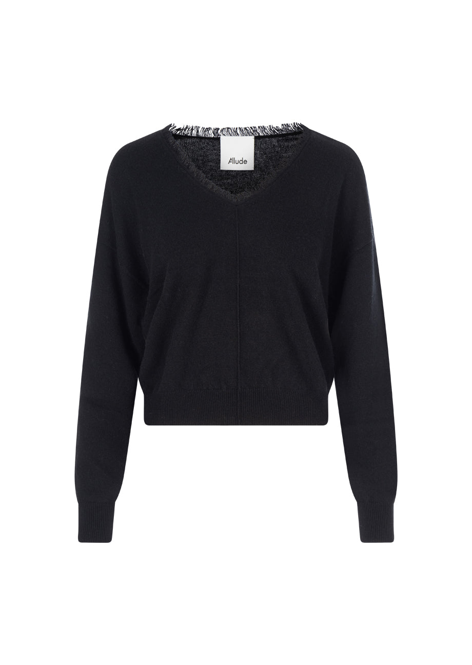 Woll-Kaschmir-Pullover – Schwarz