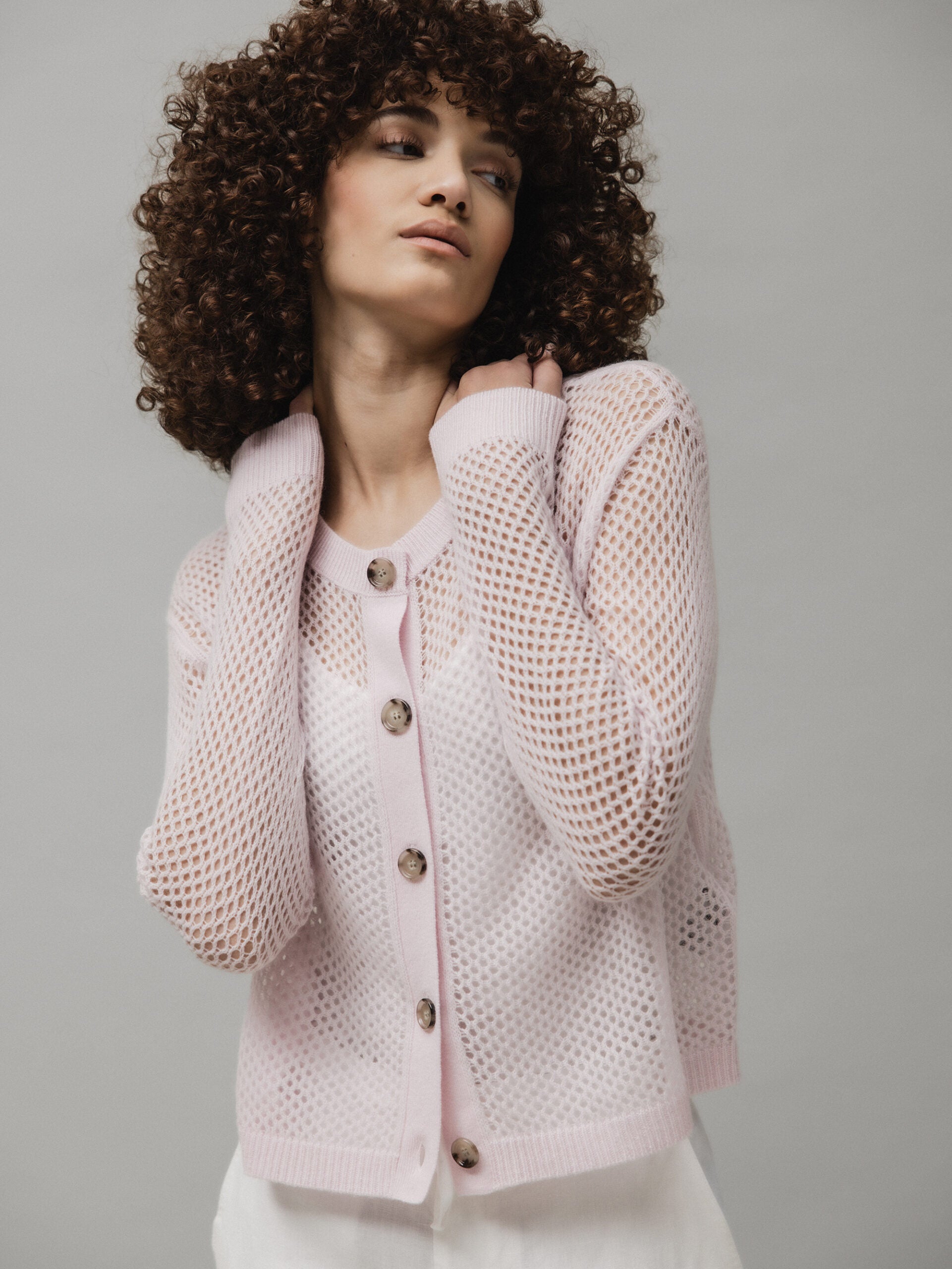 ALLUDE Strickjacke aus Schurwolle Damen (60 SOFT ROSE)