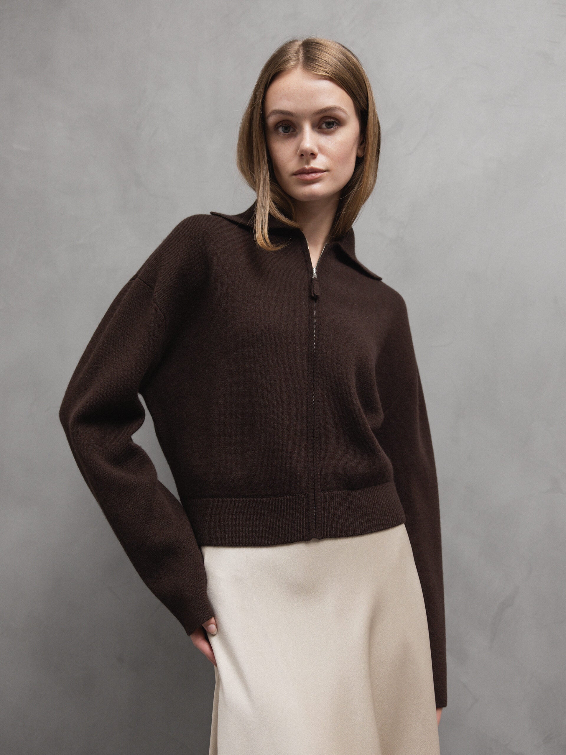 ALLUDE Strickjacke aus Schurwolle Damen (49 DK BRAUN)