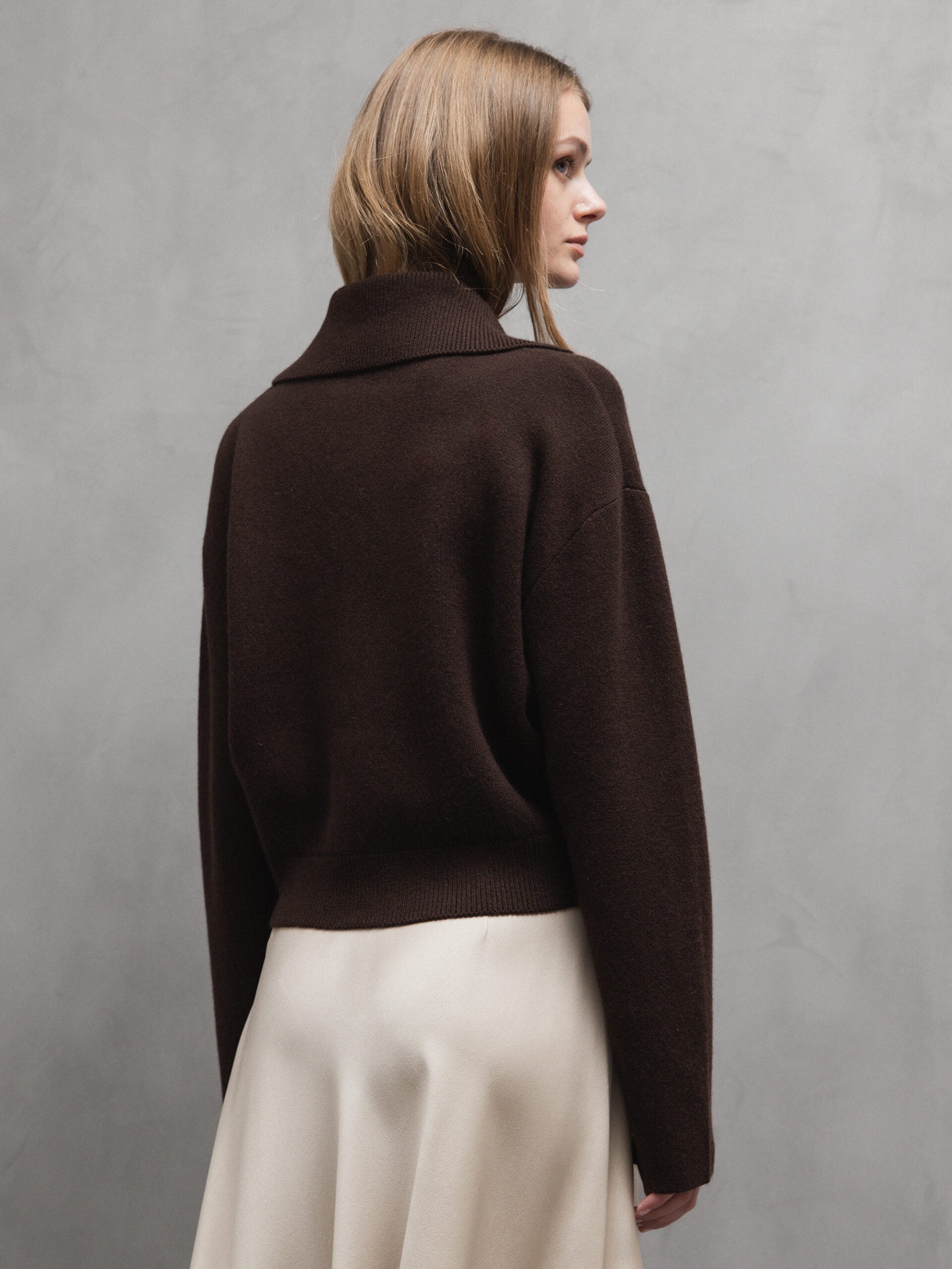 ALLUDE Strickjacke aus Schurwolle Damen (49 DK BRAUN)