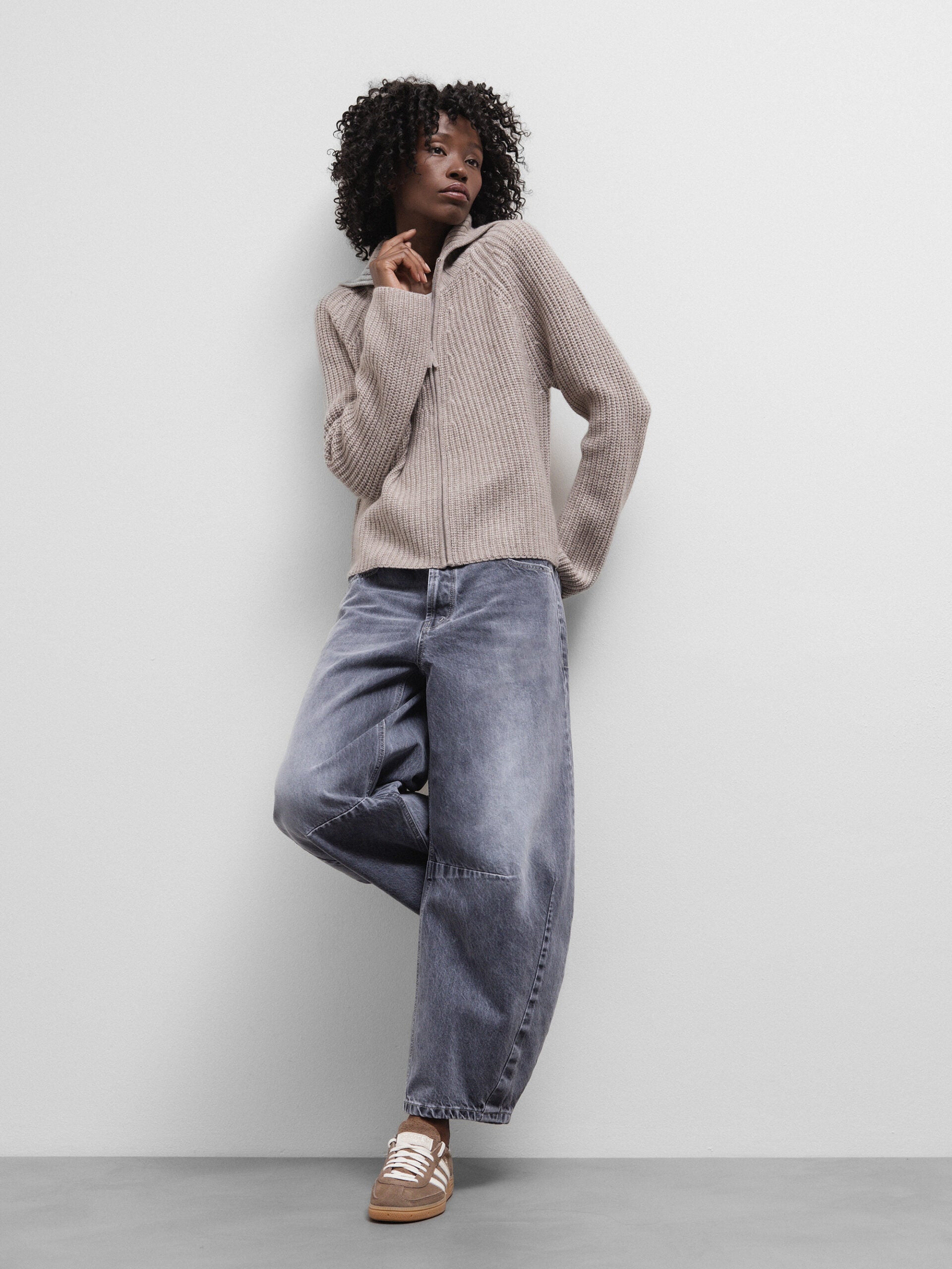 ALLUDE Strickjacke aus Schurwolle Damen (46 TAUPE MEL)