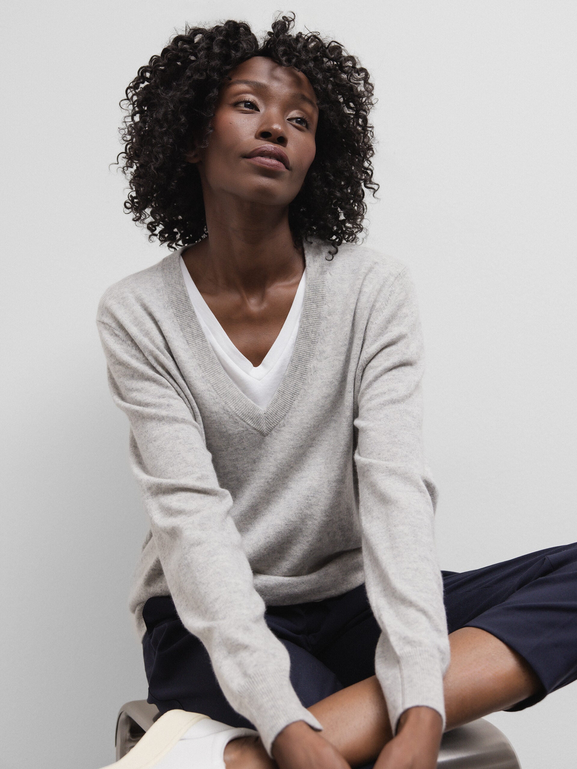 ALLUDE Feinstrickpullover aus Cashmere Damen (81 H GRAU MEL)
